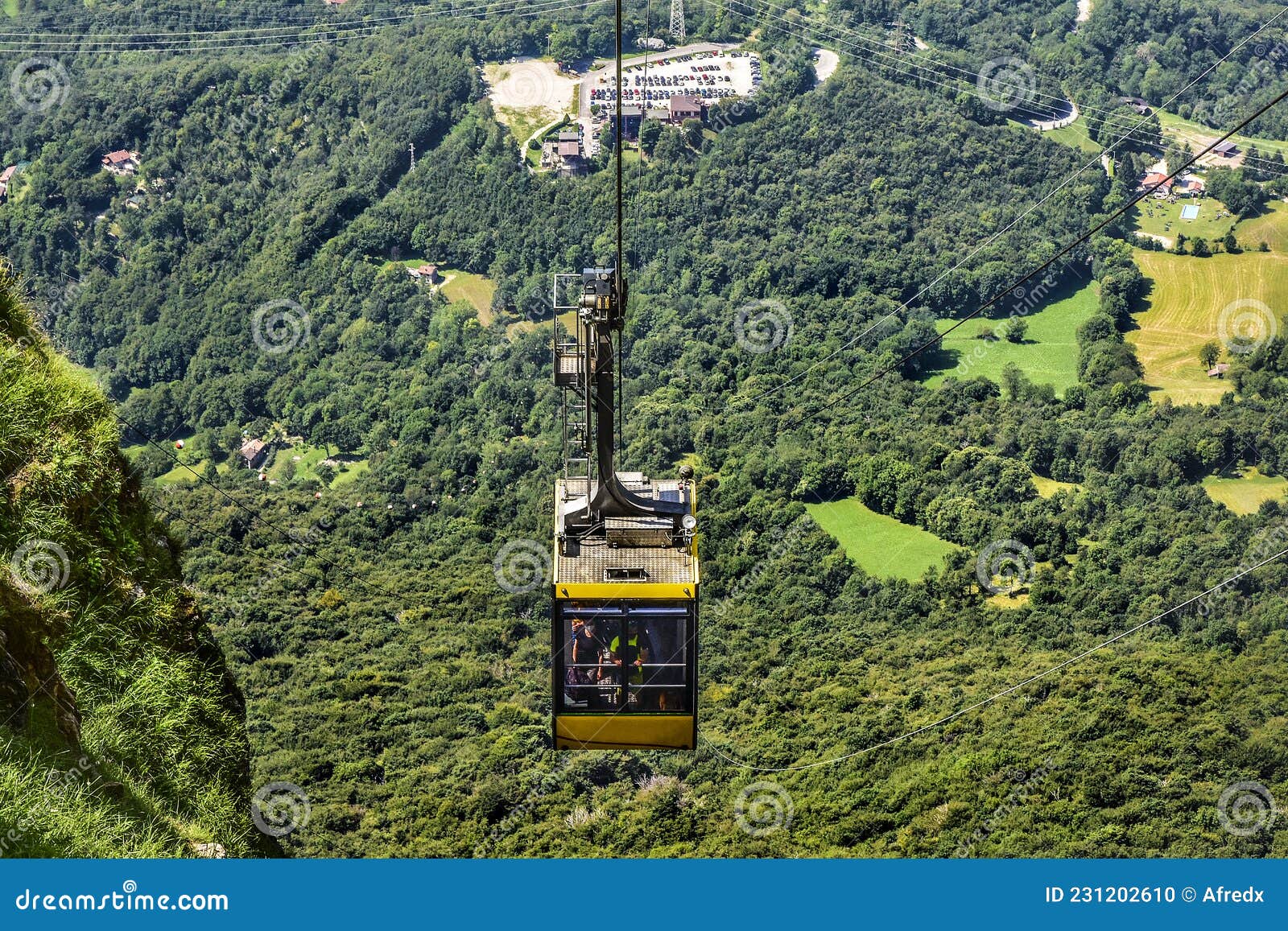 Cable Car To Piani D`Erna, Italy Editorial Image Image of high