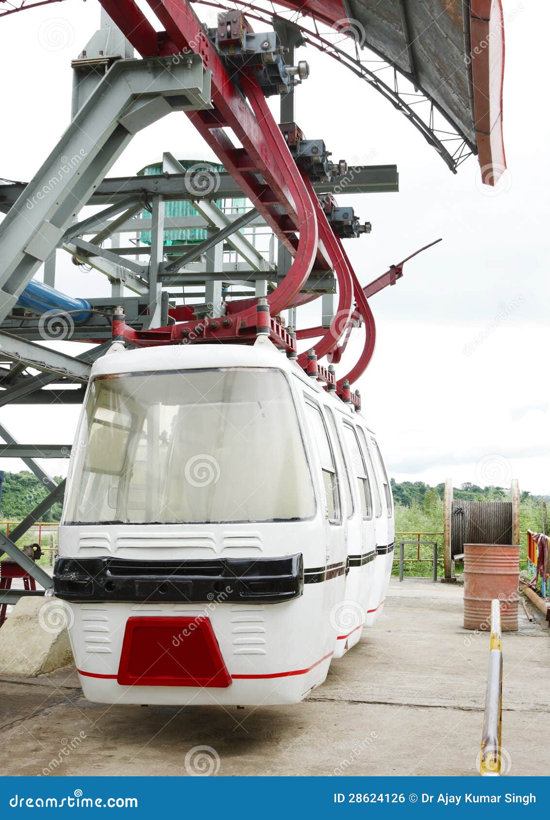 Cable Cars Suspended with the Rail Stock Photo Image of transport