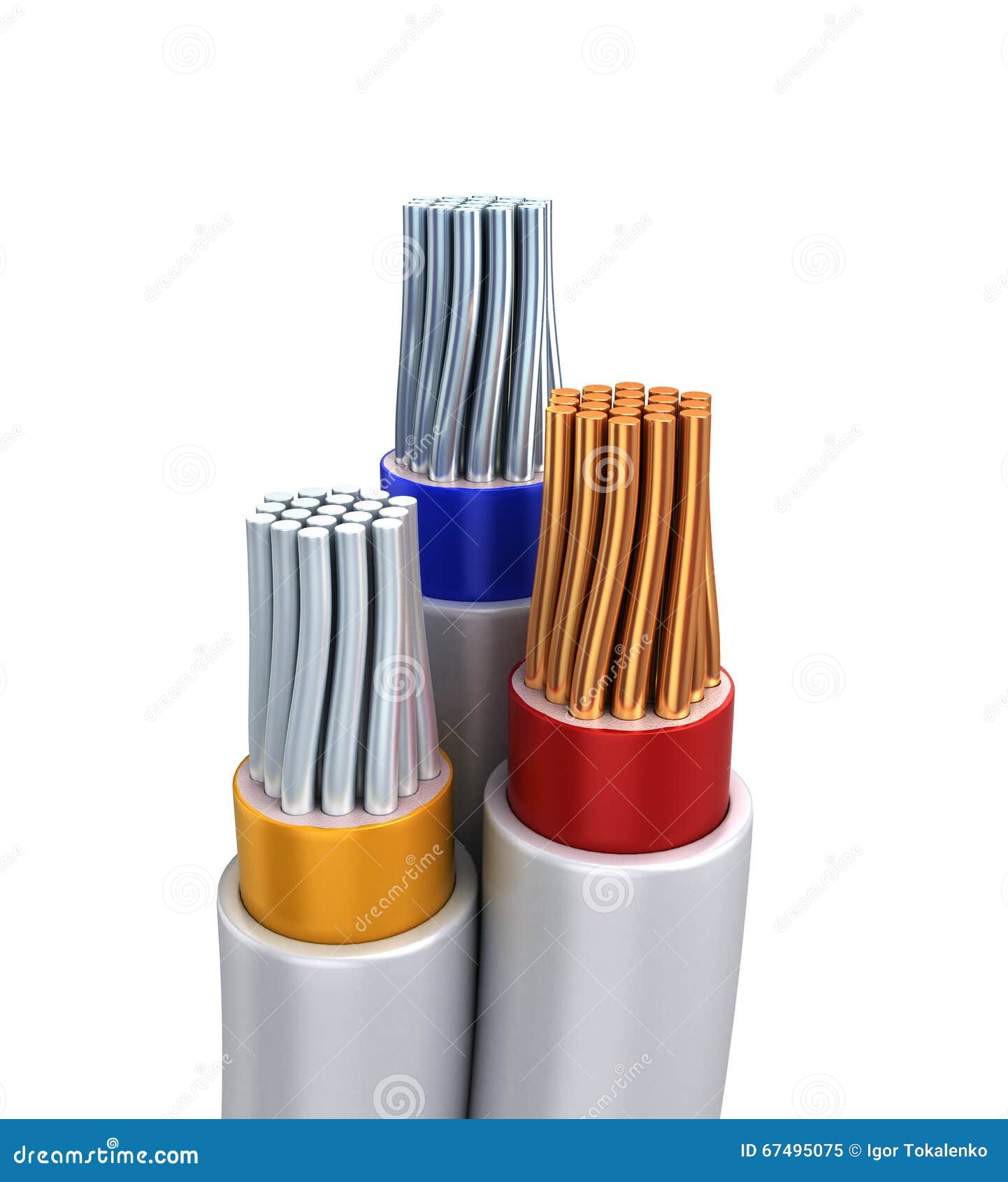 Cable Crosssection Isolated On White Bacground Stock Illustration