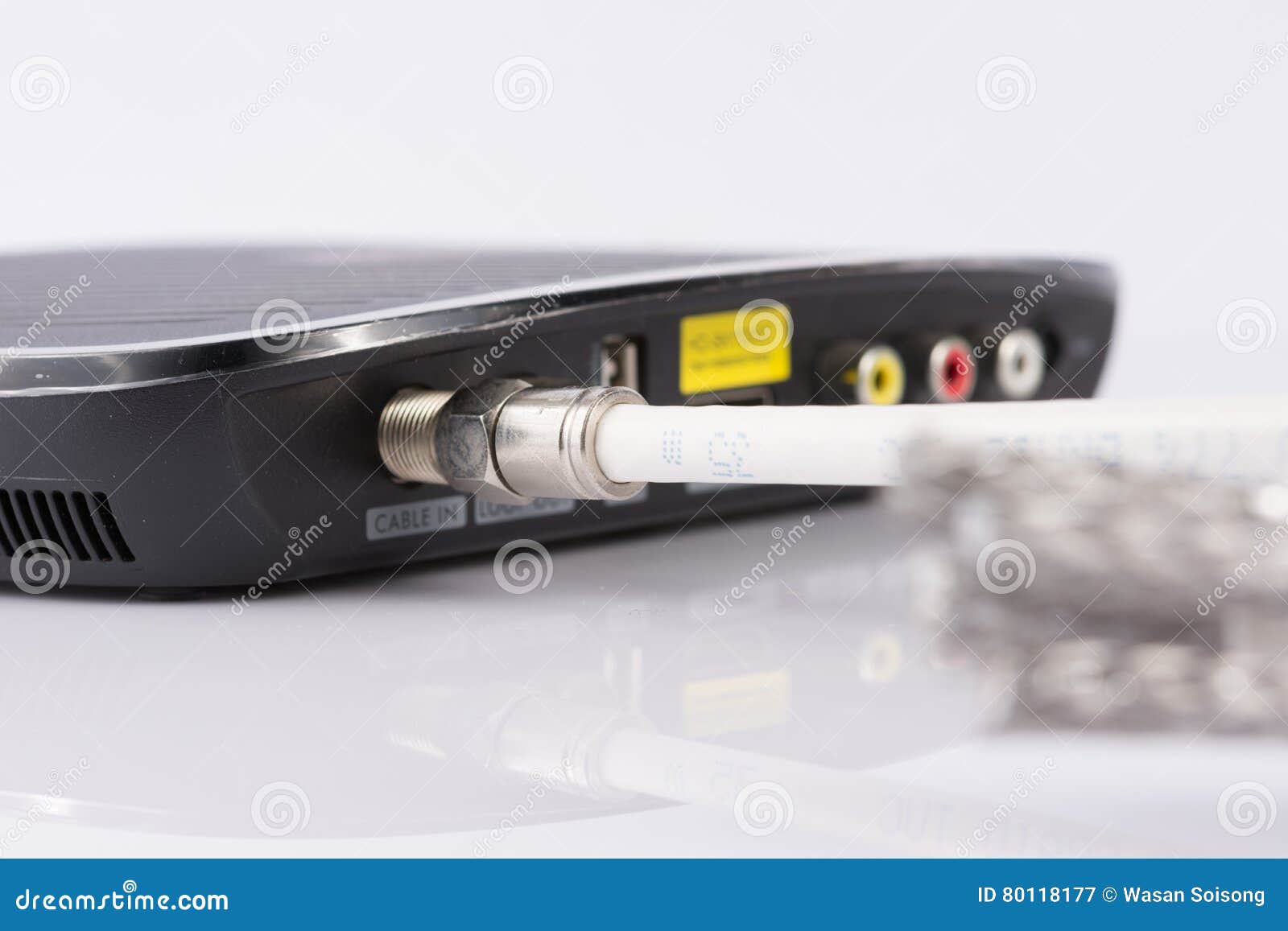 Cable for Digital TV, Cable TV,Data Cable on White Stock Image Image