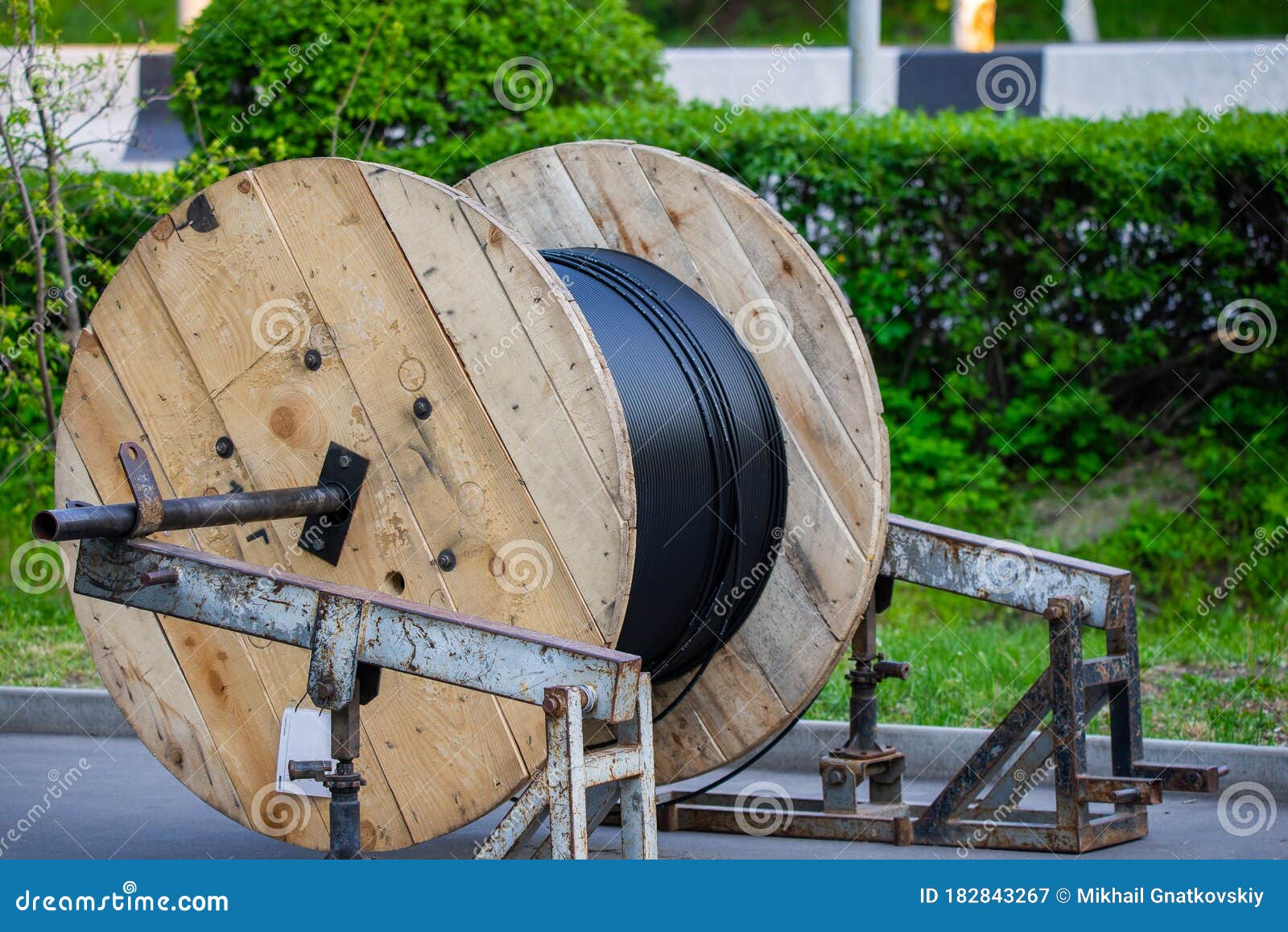 Cable Drum, Fiber-optic and Technology Stock Image - Image of spool, blue:  182843267