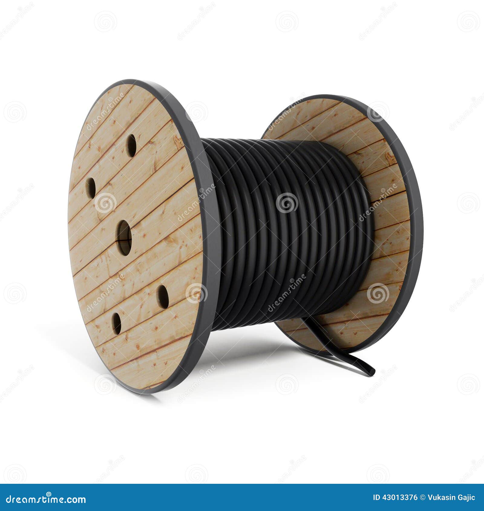 Cable Drum Industrial Hose Reel Stock Illustration - Illustration of black,  massive: 43013376