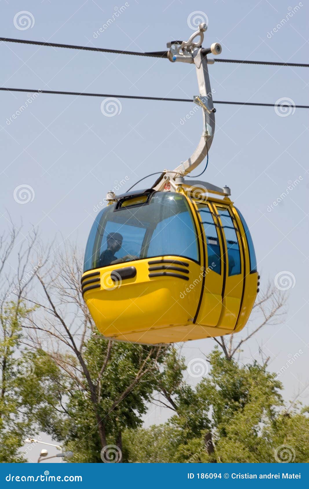 Cable gondola car. stock photo. Image of gondola, panning 186094