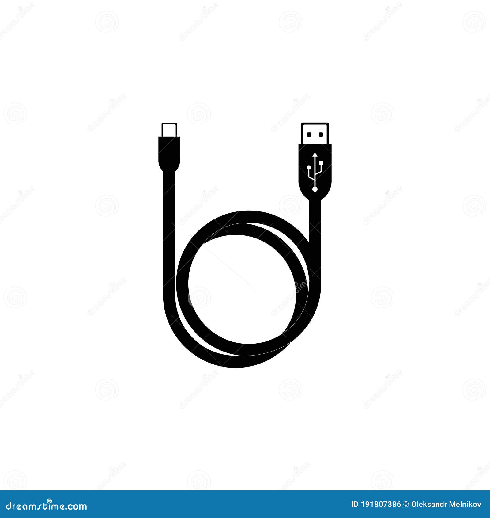 Cable Para Símbolo De Uso Compartido De Dispositivos De Puerto Usb. Icono  Para Tecnología. Socket De Medios De Señal De Conexión D Ilustración del  Vector - Ilustración de dispositivo, cable: 191807386