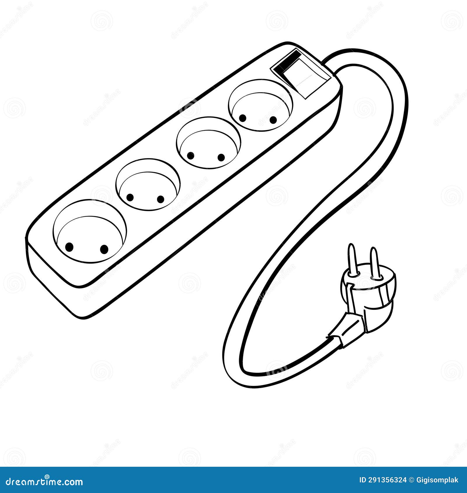 Cable Plug, Simple Vector Hand Draw Sketch Doodle Stock Illustration Illustration of plug