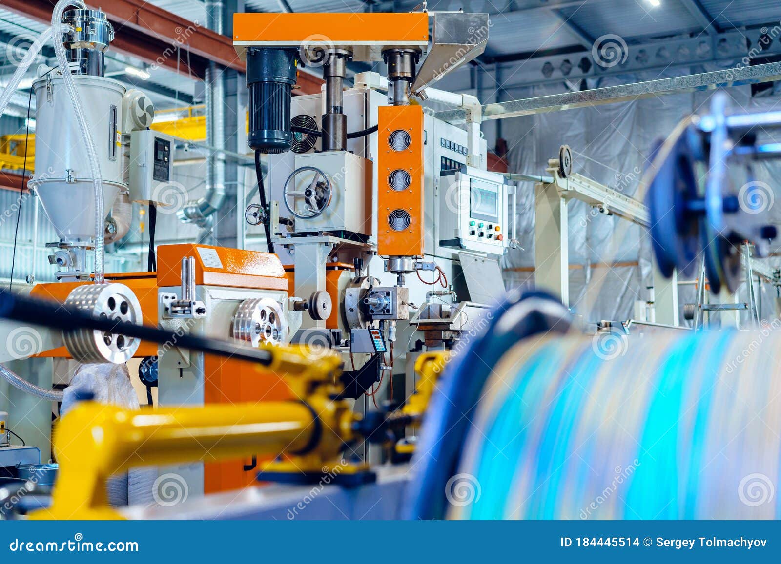 Cable Production in Process. Cable Factory Close Up Stock Photo Image