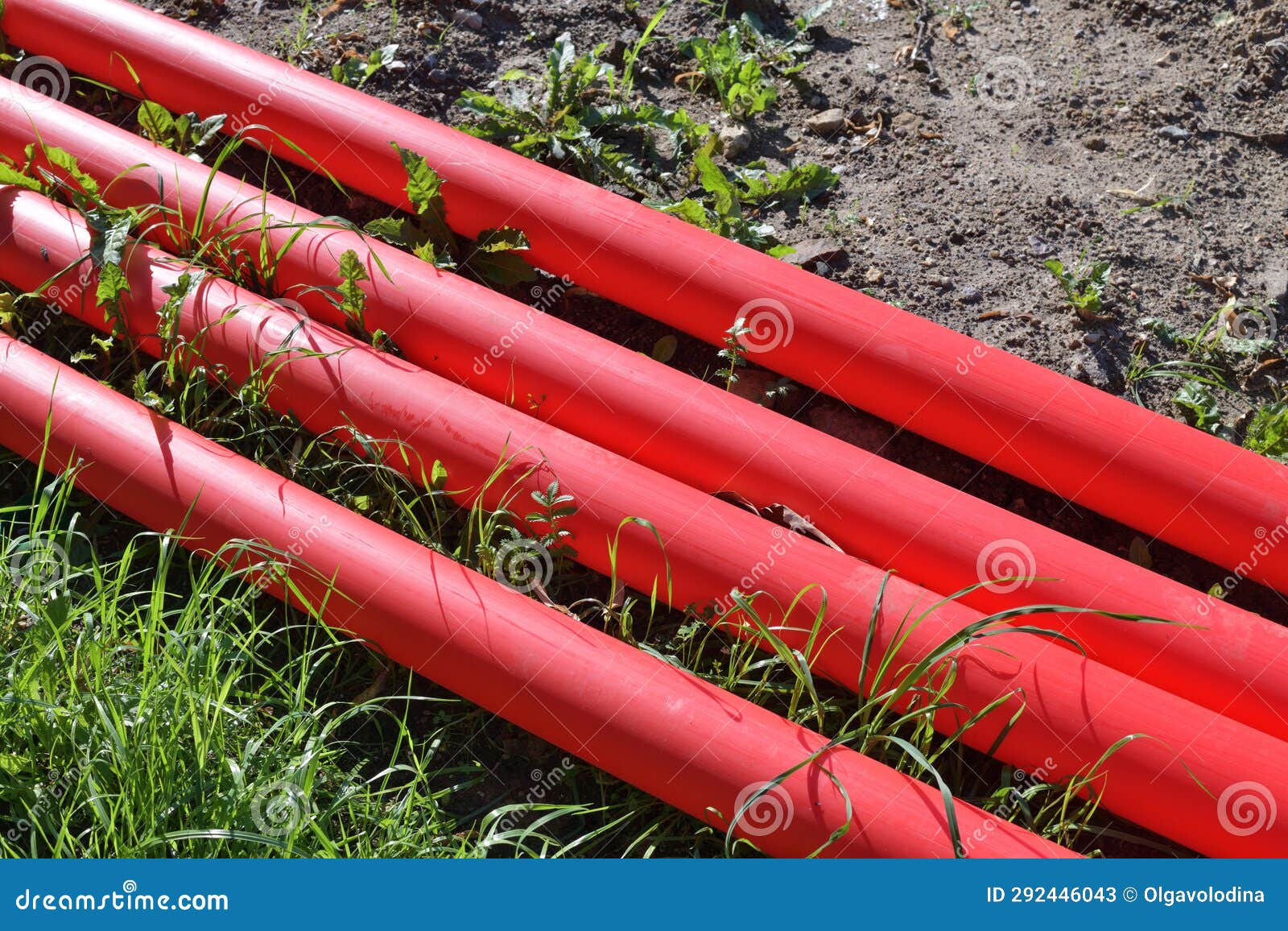 Cable Protective Pipe Lying on the Ground Stock Image Image of