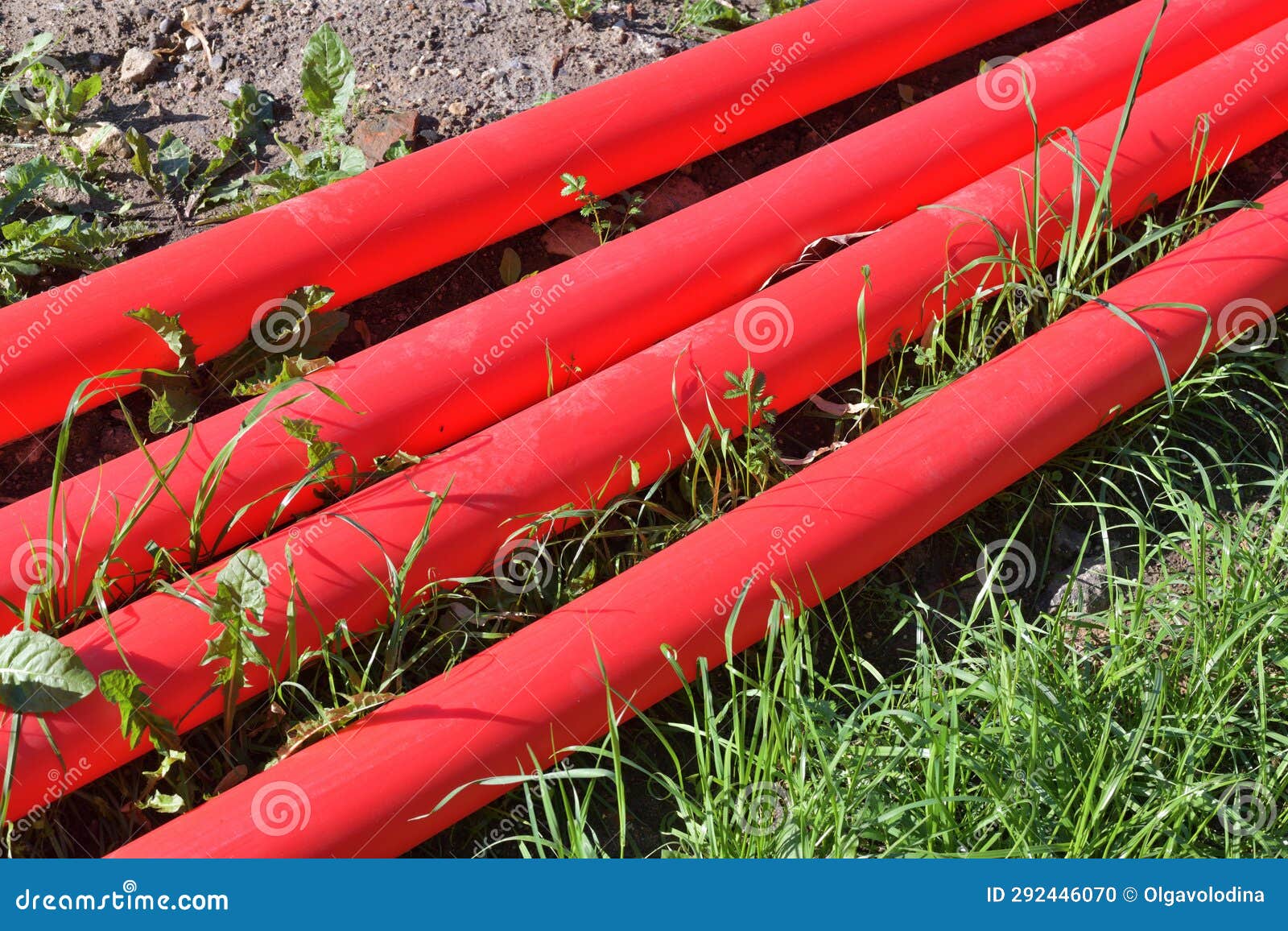 Cable Protective Pipe Lying on the Ground Stock Photo Image of