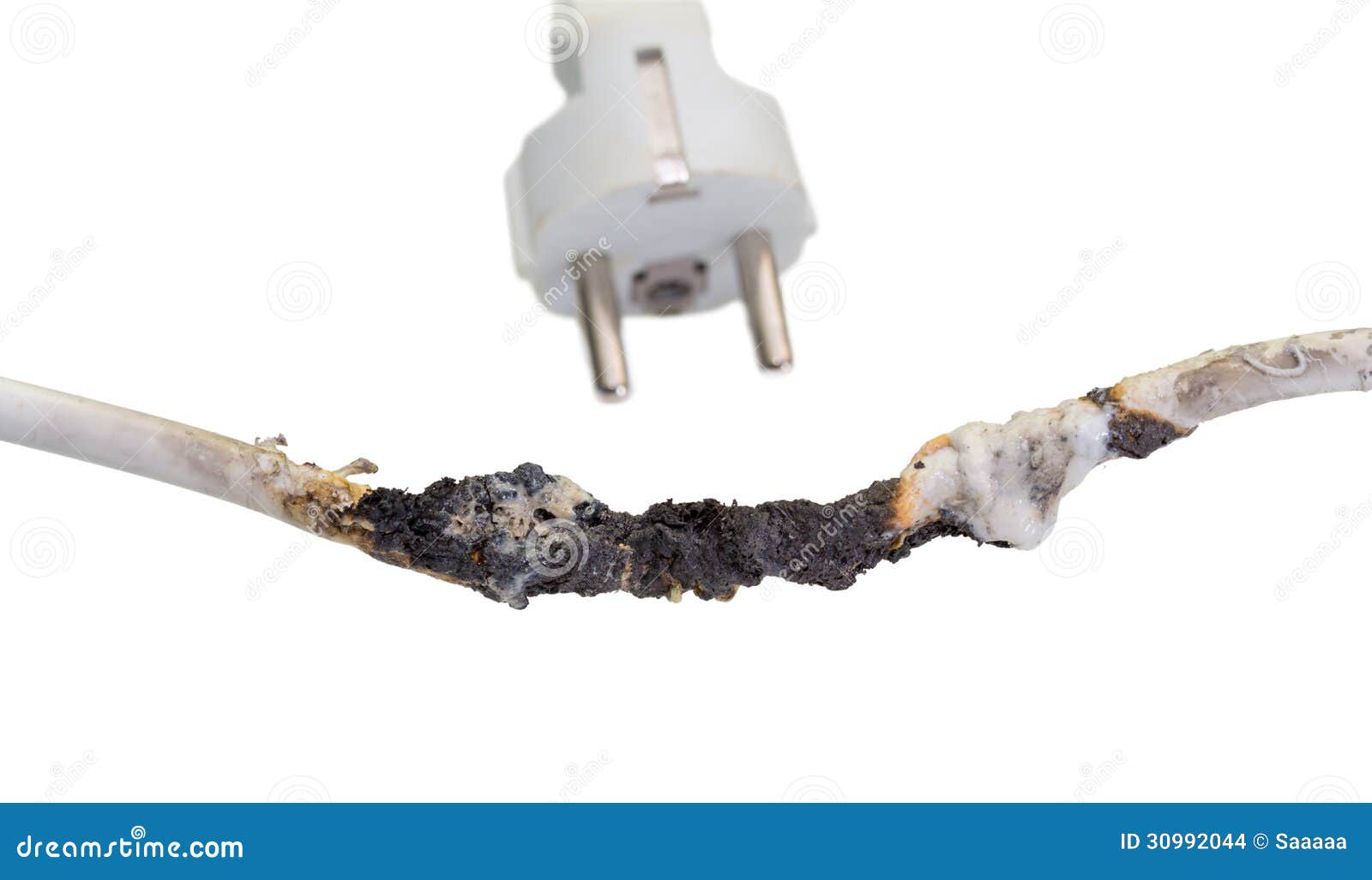 Cable quemado foto de archivo. Imagen de electricista 30992044