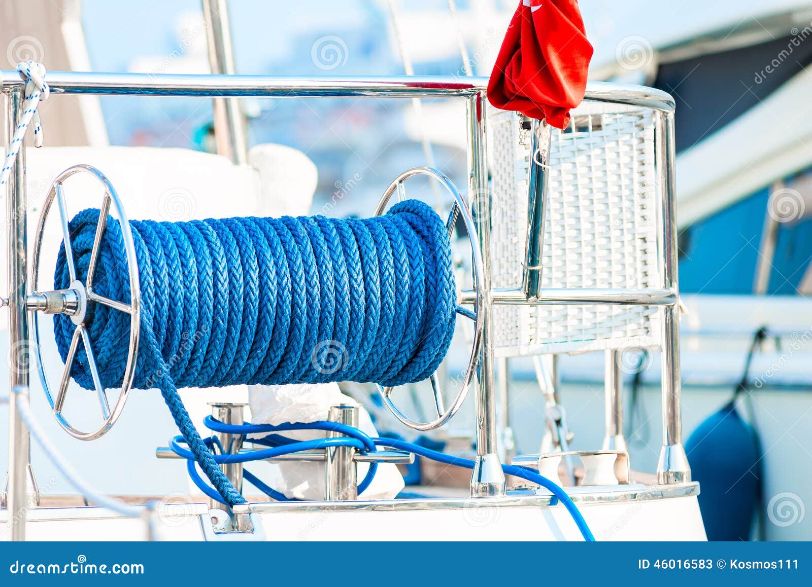 Cable Reel with a Rope on the Deck Stock Image Image of nautical