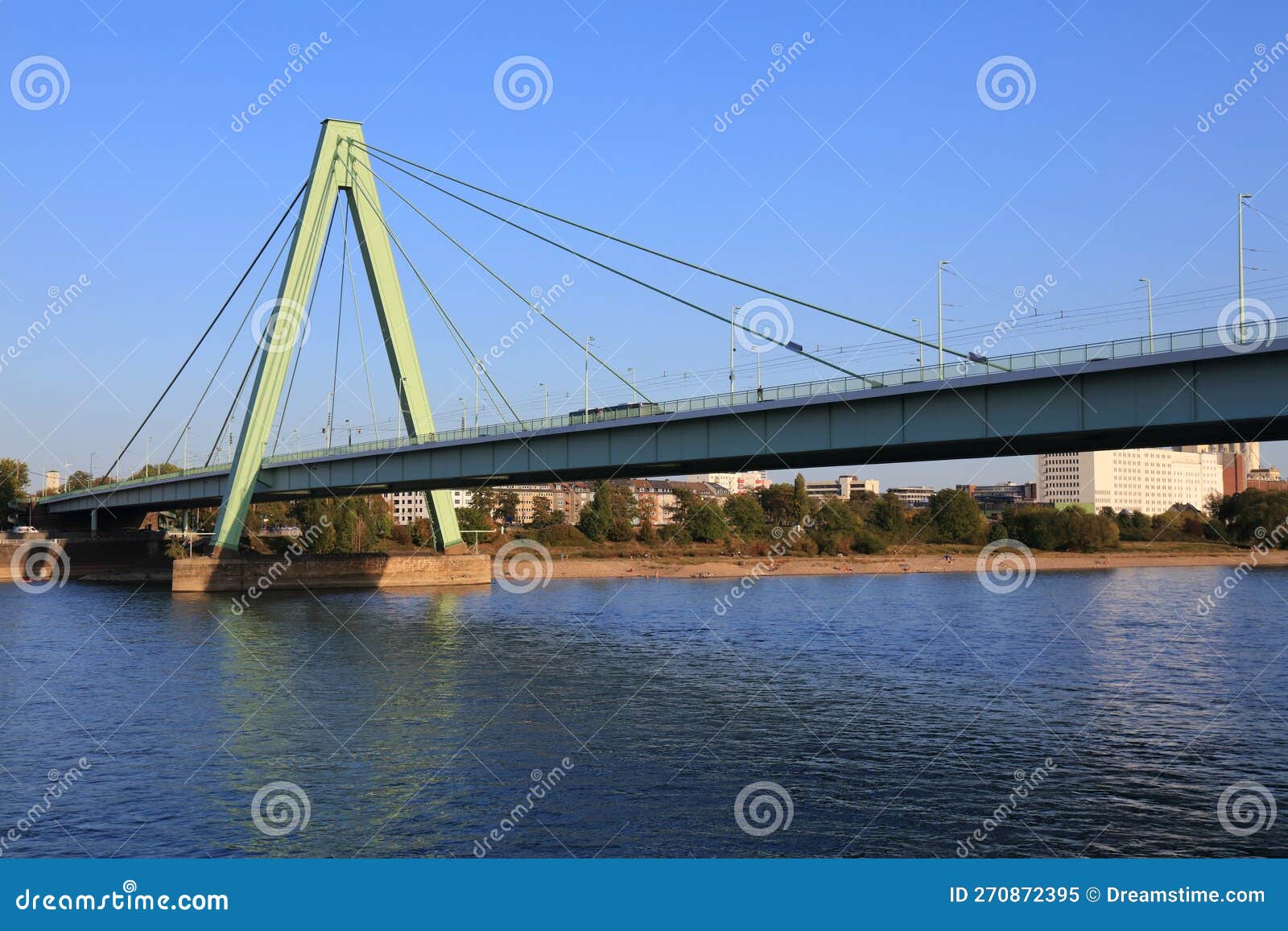 Cablestayed Bridge Over Rhine, Germany Stock Image Image of cable