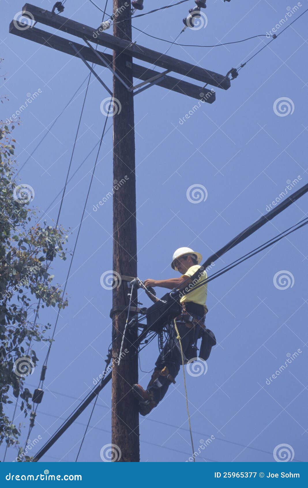 Cable television repairman editorial photography. Image of television