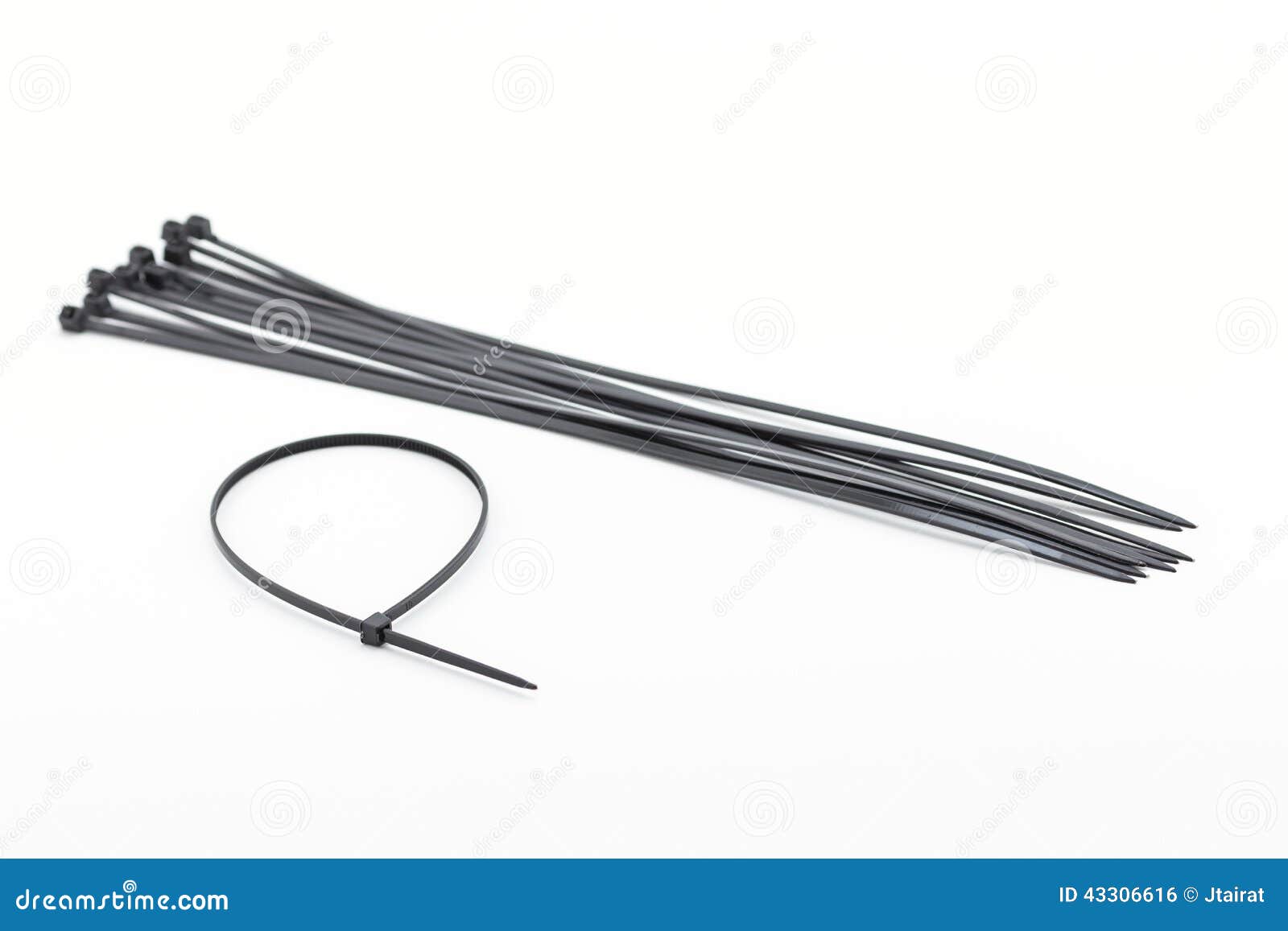 Cable ties black color. stock photo. Image of sticky 43306616