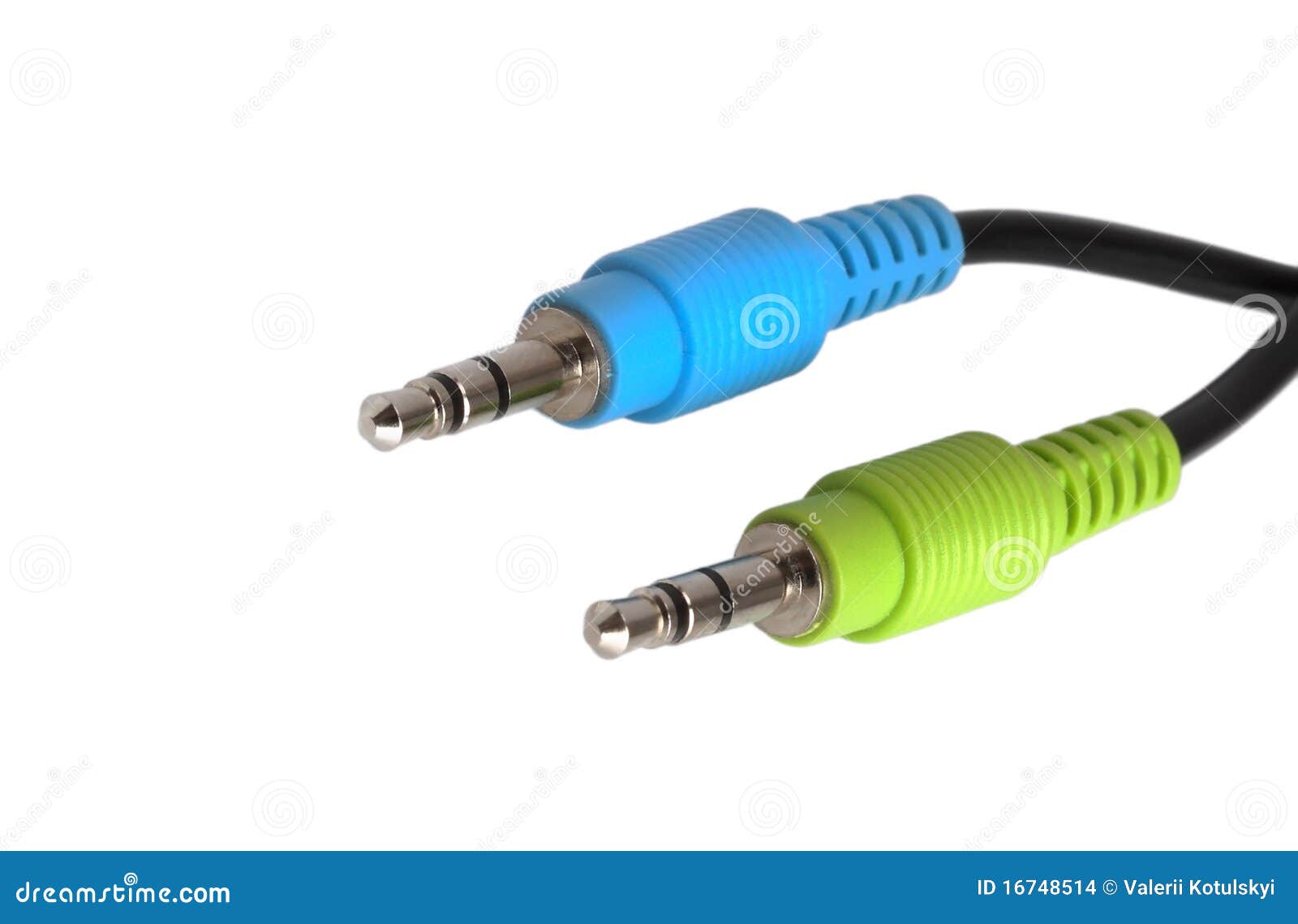 Cable With Two Connectors For The Sound Card Stock Photo Image of