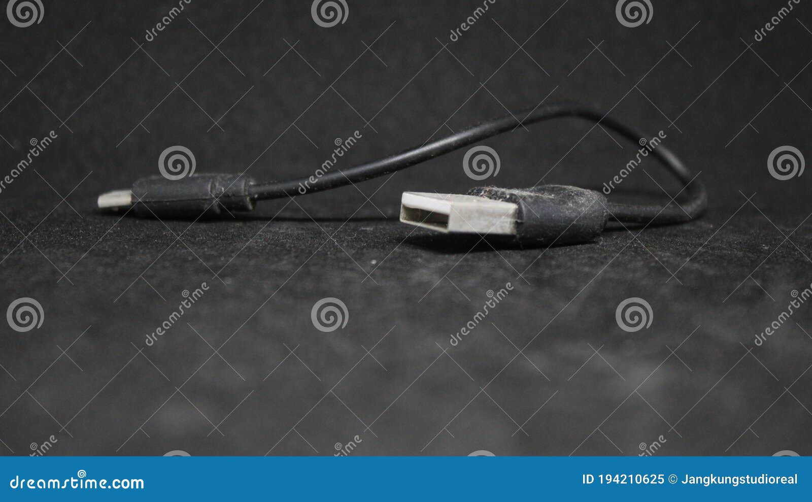 cable usb on a background black