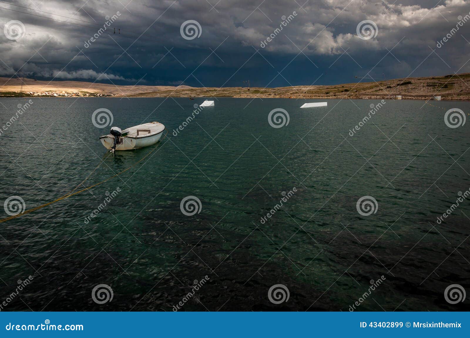 Cable Wakeboard Park before Storm Stock Image Image of deep