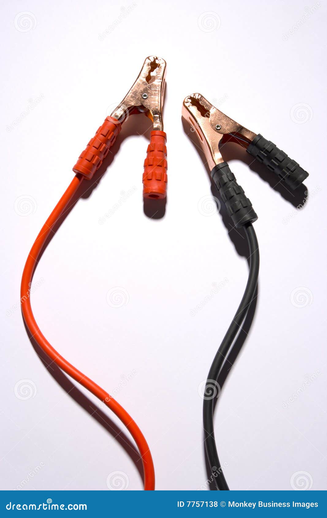 Cables De Puente Positivos Y Negativos Foto de archivo Imagen de