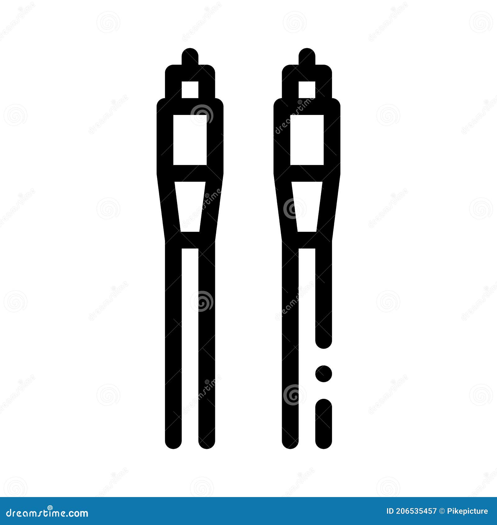 Cables Optical Fiber Black Icon Vector Illustration Stock Illustration ...