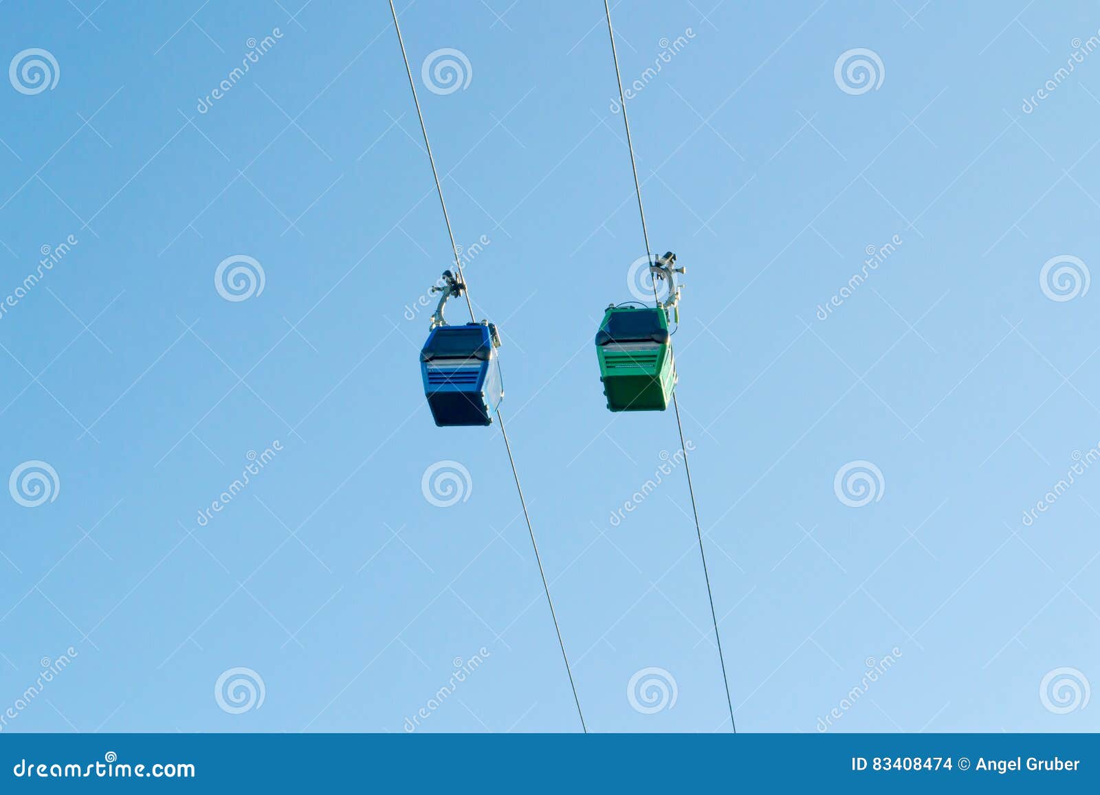 cableway with a blue sky un santiago chile