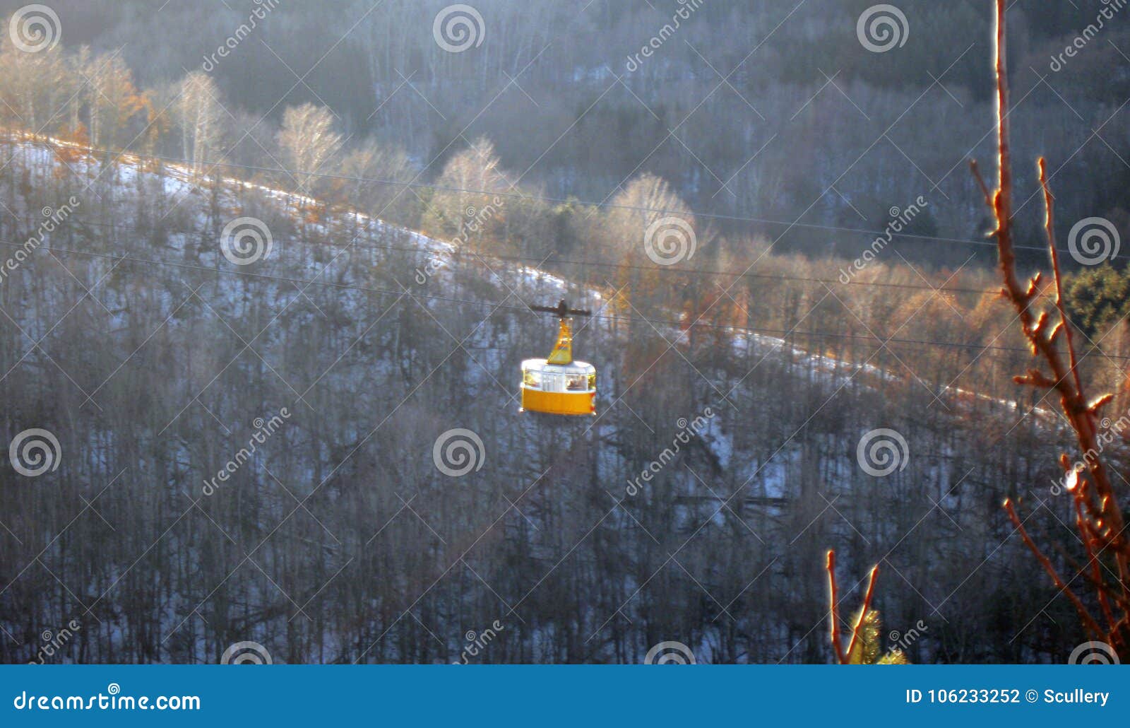 cableway and caucas mountains winter time russian federation