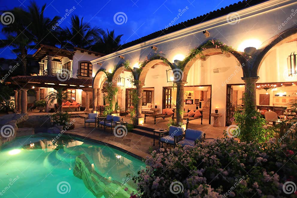 Cabo San Lucas Villa stock photo. Image of night, home - 19414806