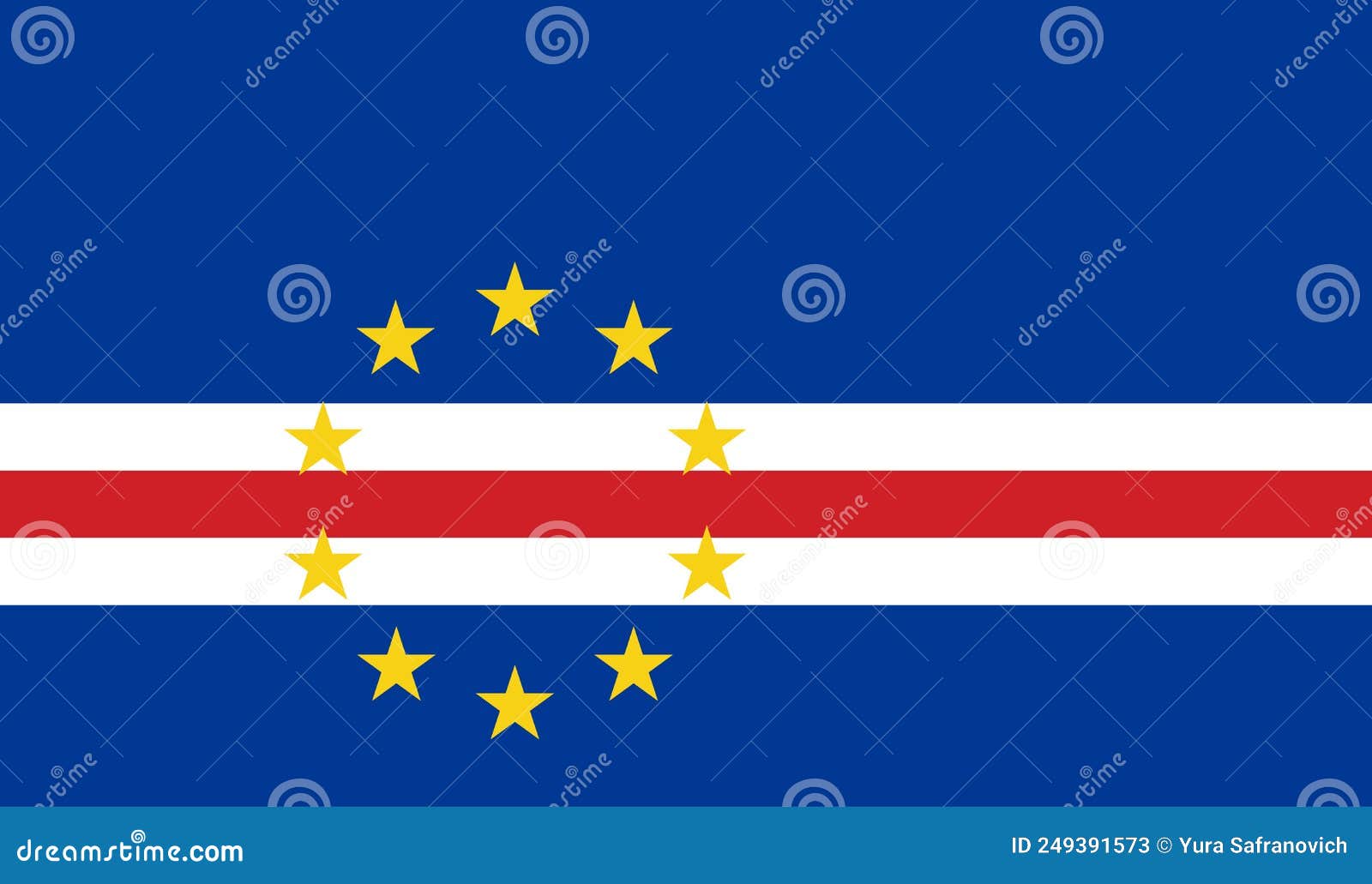 cabo verde flag with official proportions and color.genuine.original cabo verde flag