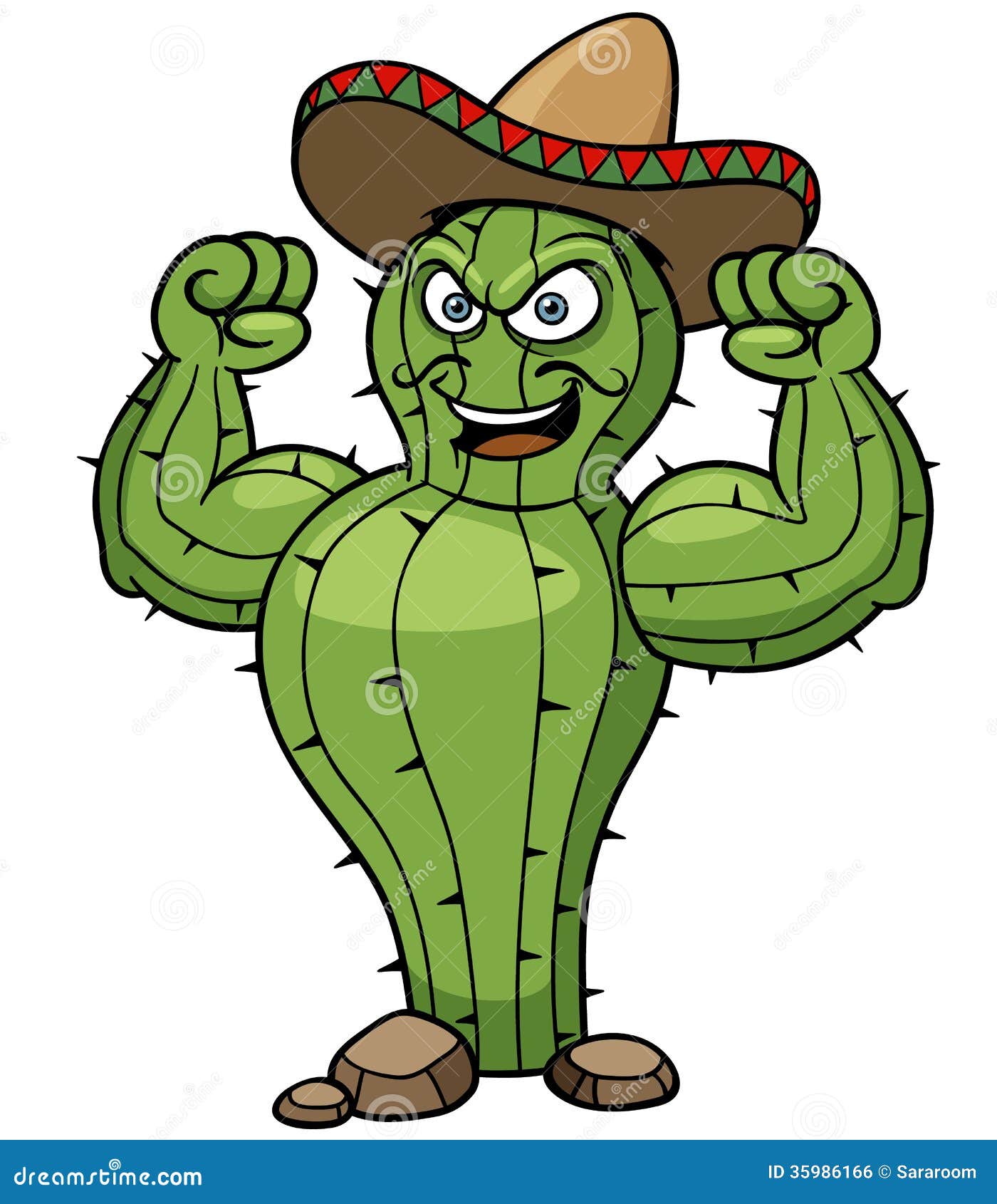 Cacto mexicano dos desenhos animados 262716 Vetor no Vecteezy
