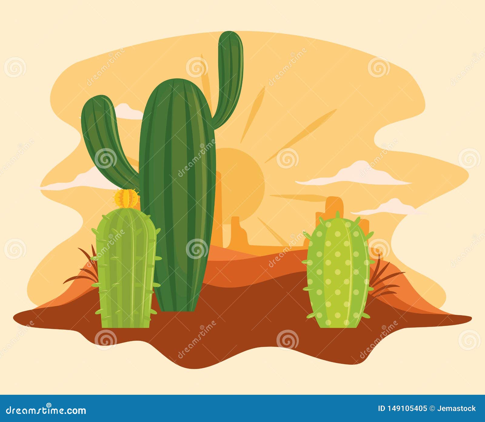 Vetores de Planta De Cactos Do Deserto Ilustração De Vetor De Desenho  Animado Isolado Em Branco e mais imagens de Cacto - iStock