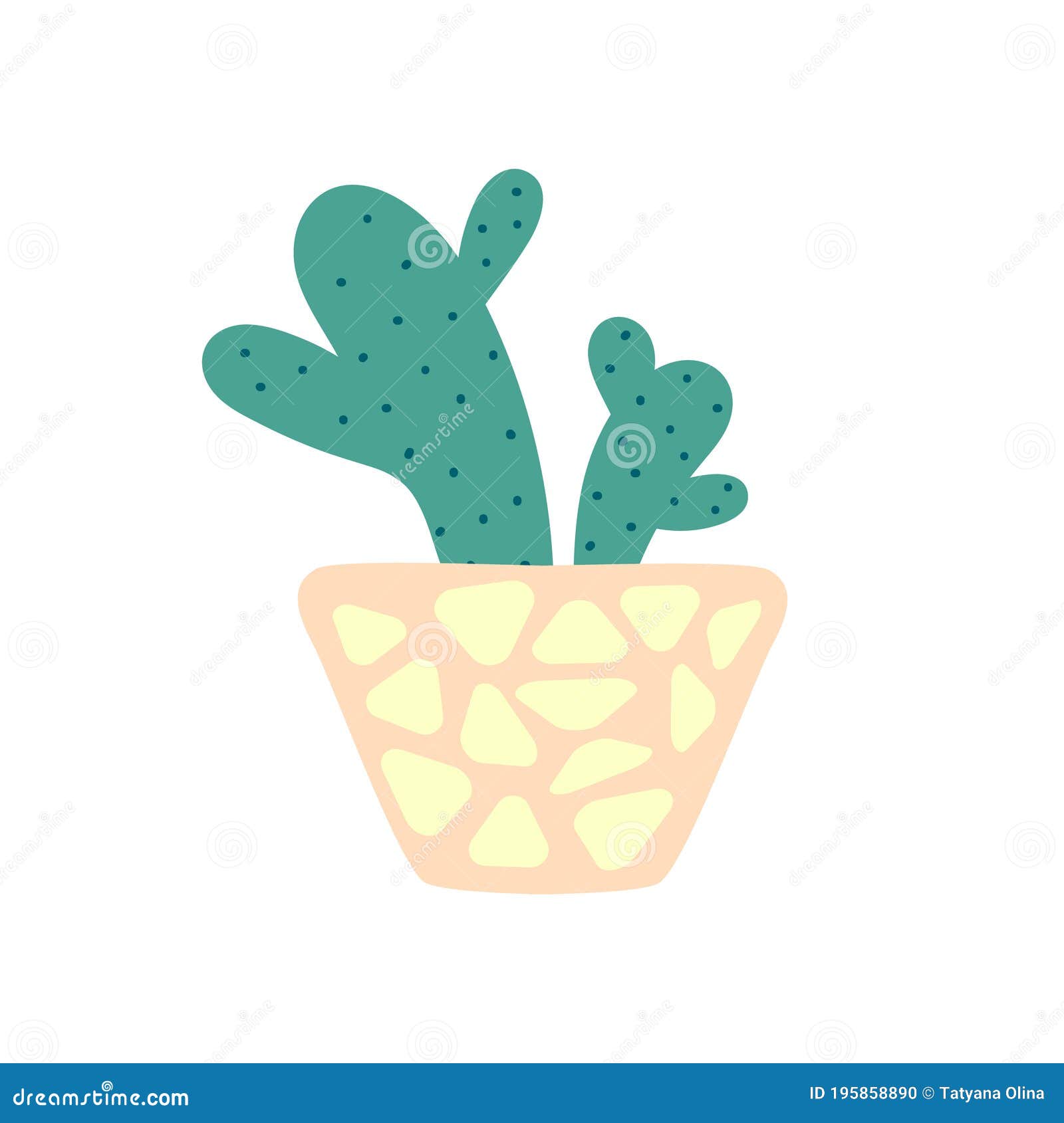 Estilo Mexicano De Cacto Em Desenho De Flor De Clipart De Fundo