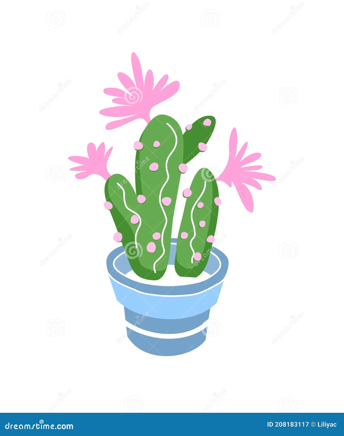 Cacto De Desenhos Animados Planta Verde Em Vaso Imagem Png PNG