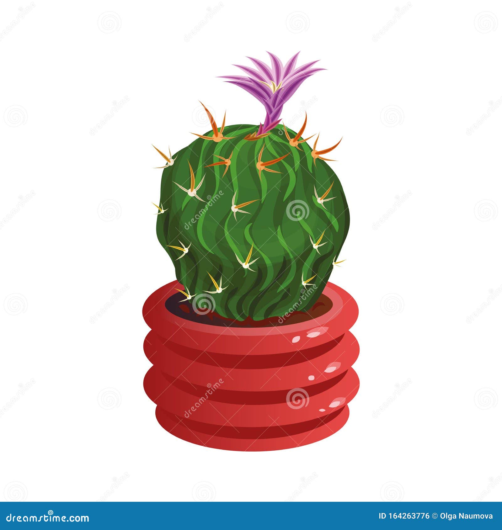 Quadro decorativo cacto desenho vaso vermelho