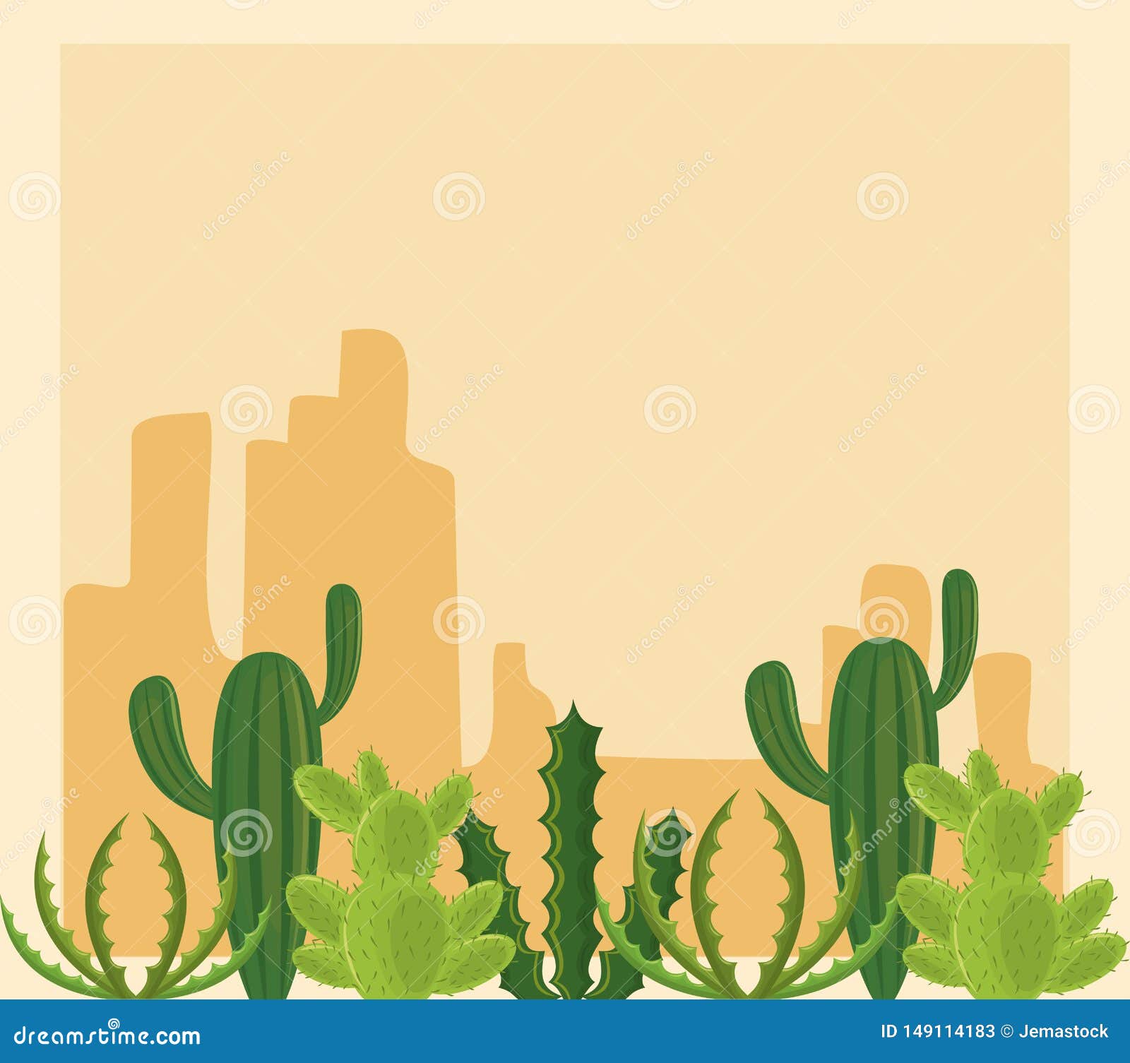 cactus in desertscape scenery