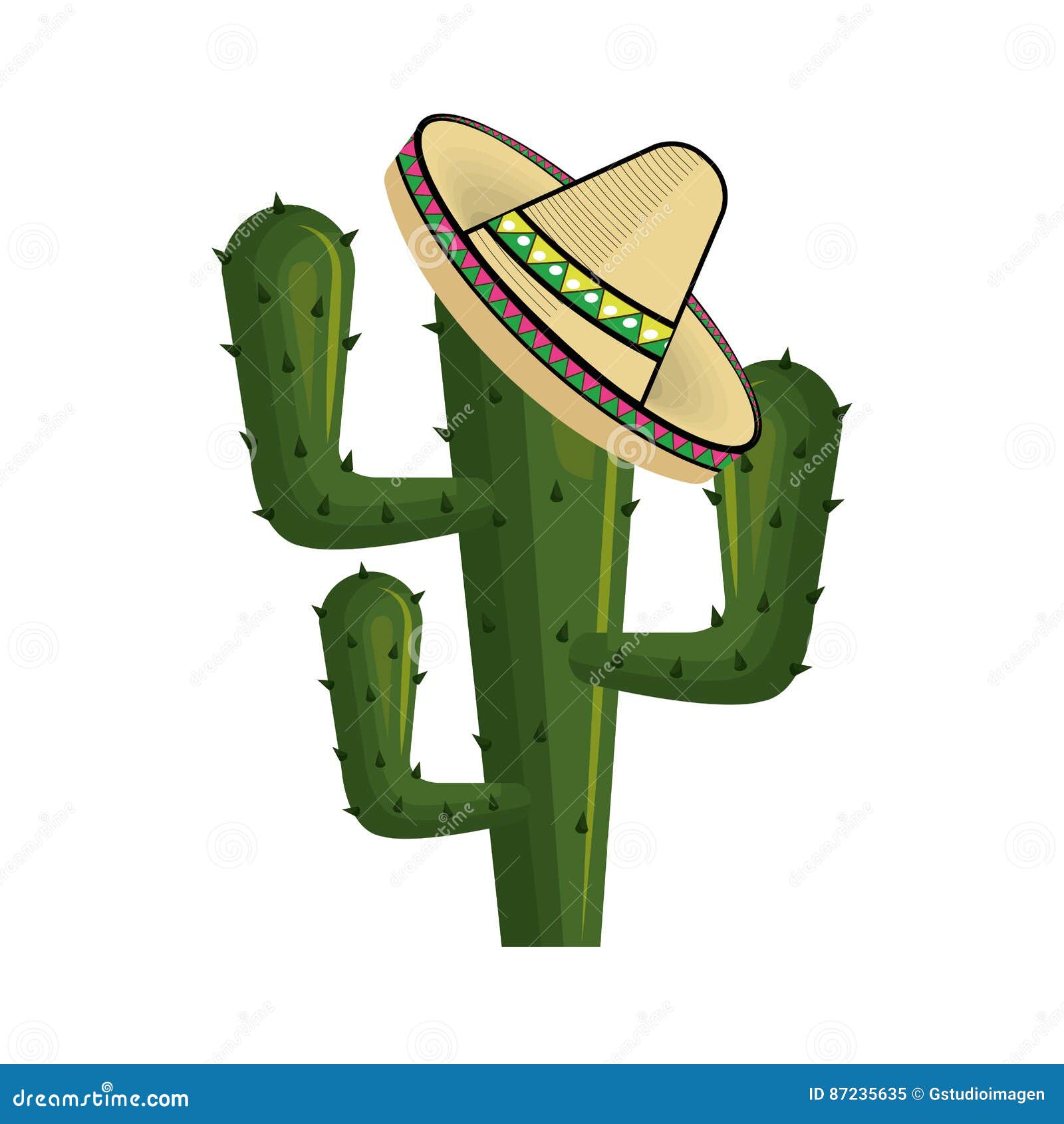 cactus with mexican hat with thorns