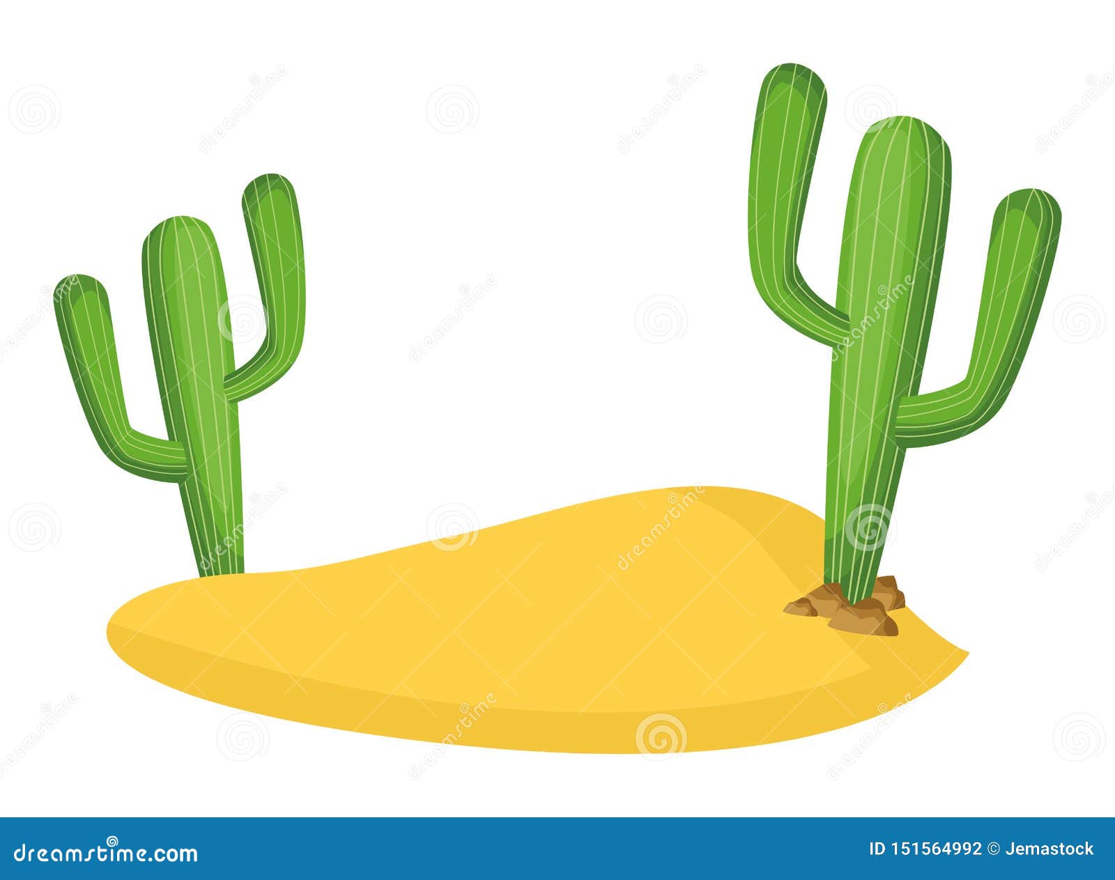 Cactus Plant and Sand Icon Cartoon Stock Vector - Illustration of cartoon,  plant: 151564992