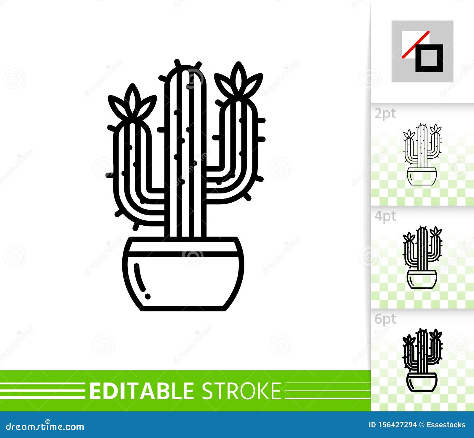 Cactus Saguaro Housepflanze Einfache Linie Vektor Icon Vektor ...