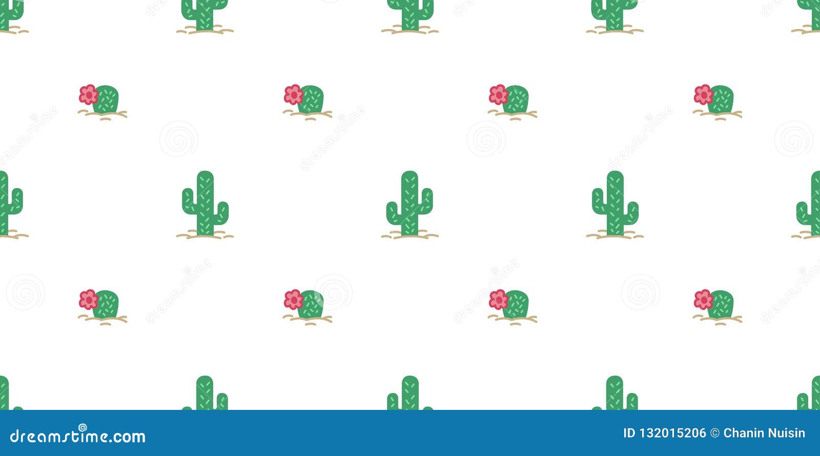 cactus seamless pattern  flower plant desert botanica garden summer  background repeat wallpaper