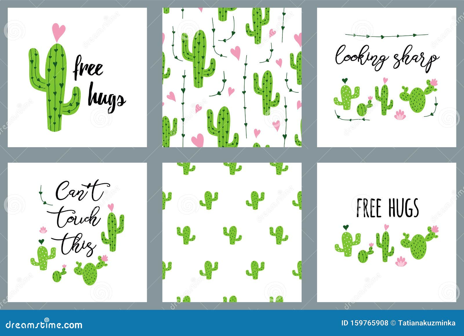 Cactus Set Cactus Text Padrões Sem Costura Succults Art Cactos Fundo Floral  Imprimir Vetor De Cartaz Ilustração Stock - Ilustração de jogo, suculentos:  159765908