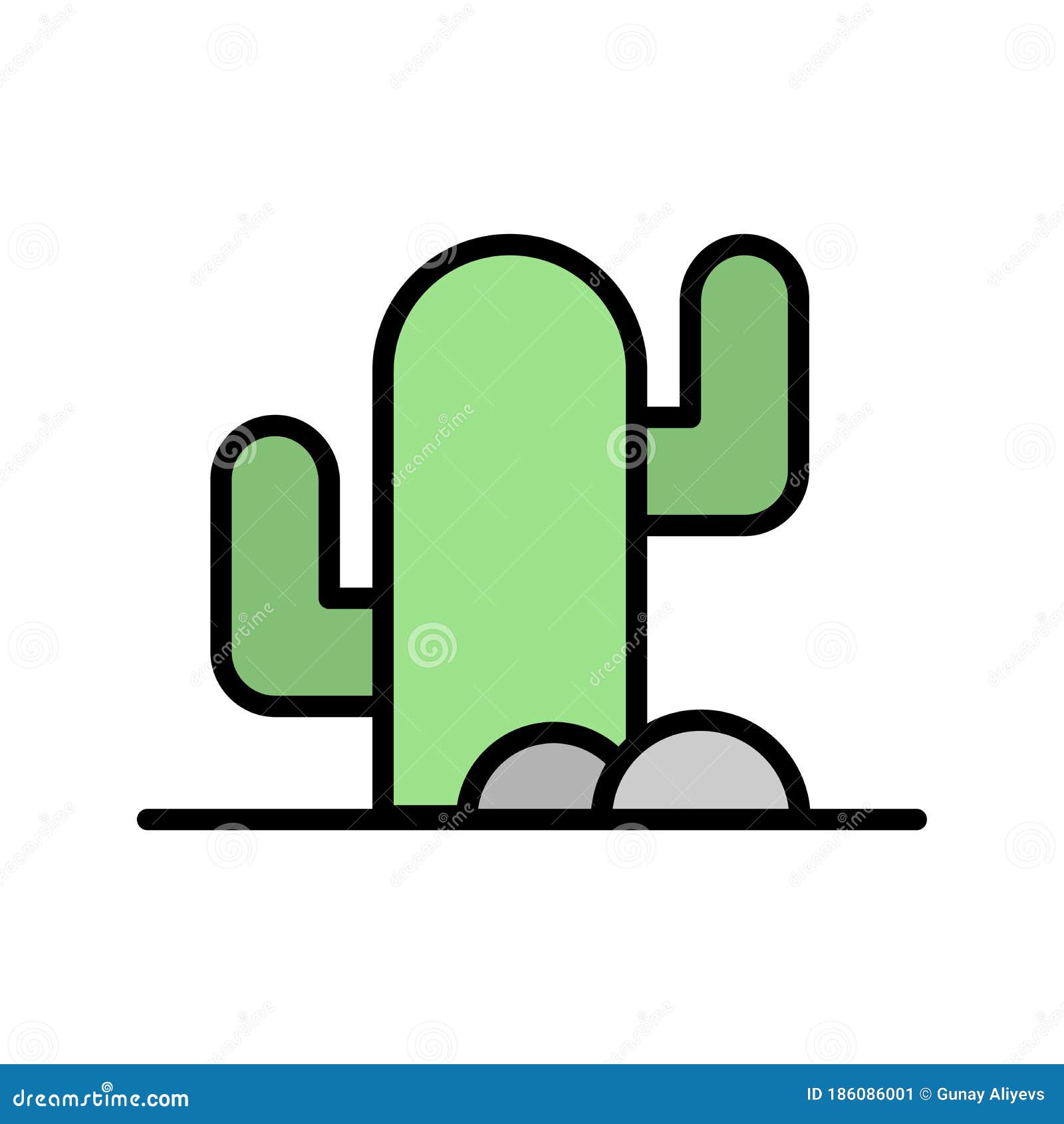cactus, stone icon. simple color with outline  s of wilderness icons for ui and ux, website or mobile application