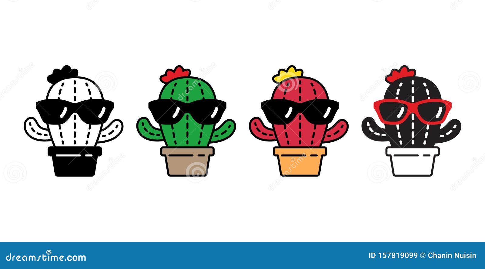 cactus  desert flower icon logo botanica character cartoon plant garden   doodle 