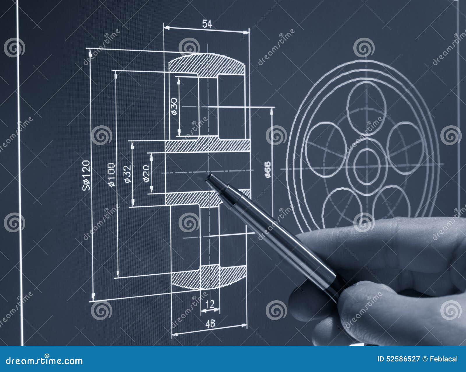 cad design designer working blueprint monochrome image 52586527