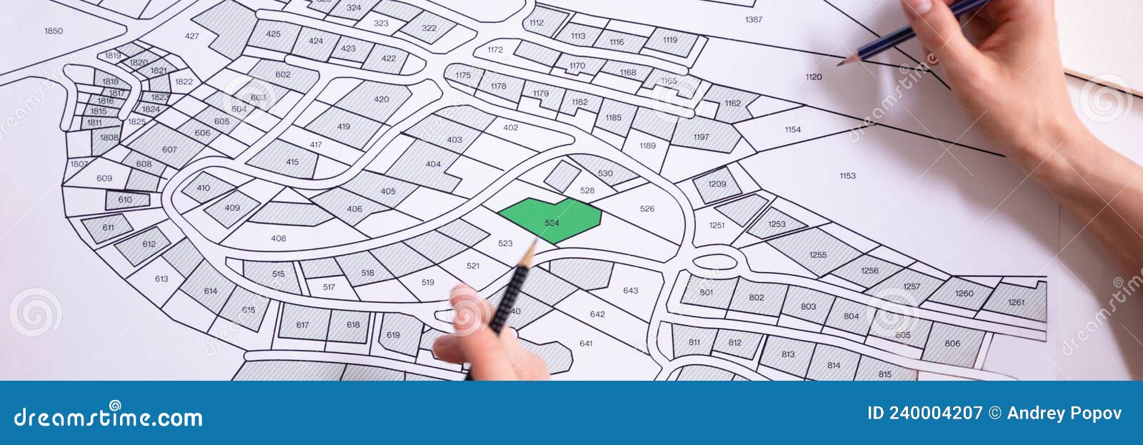 cadastre land development map