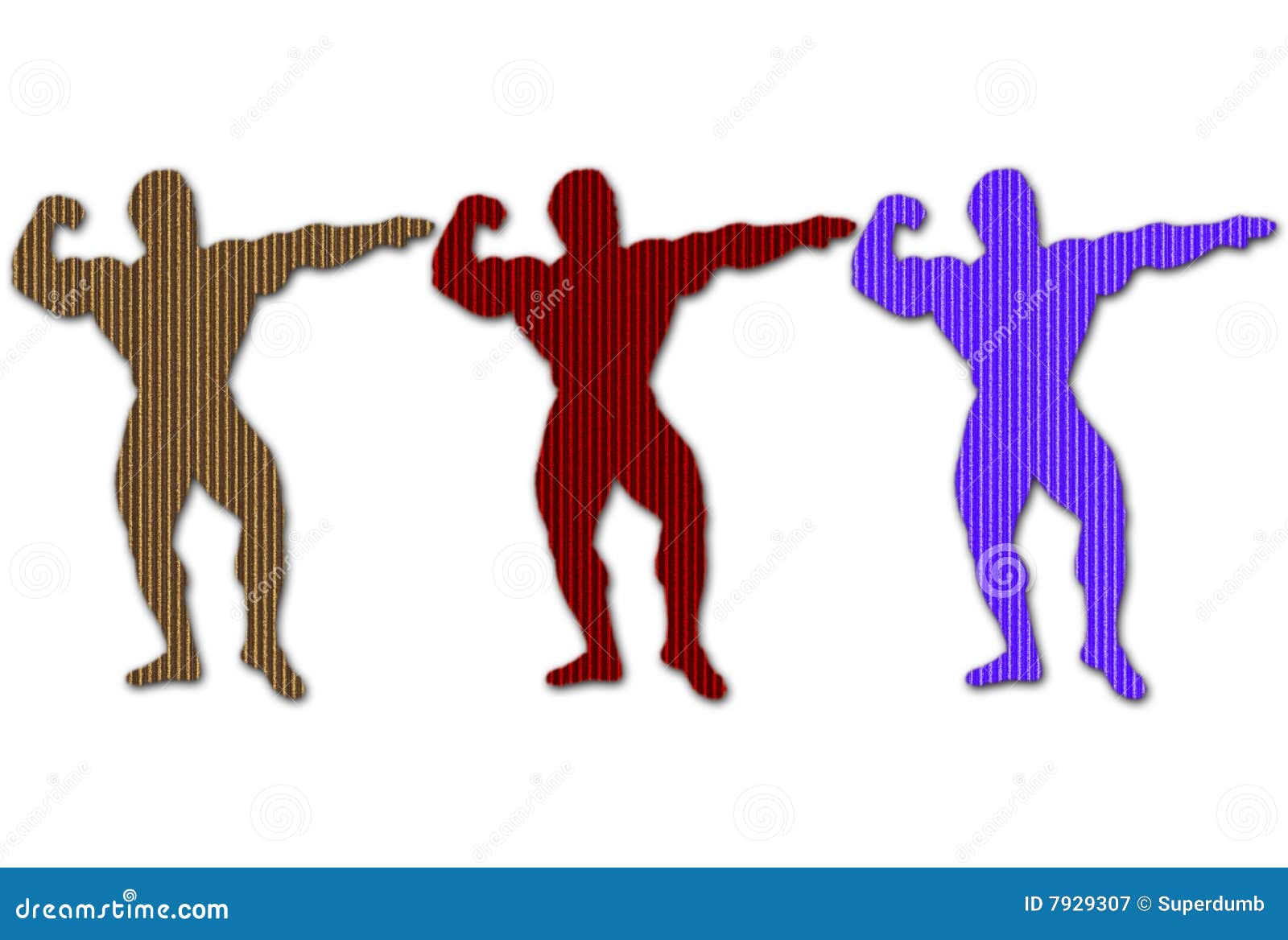 Body Builders Silhouette Flex Vector Illustration