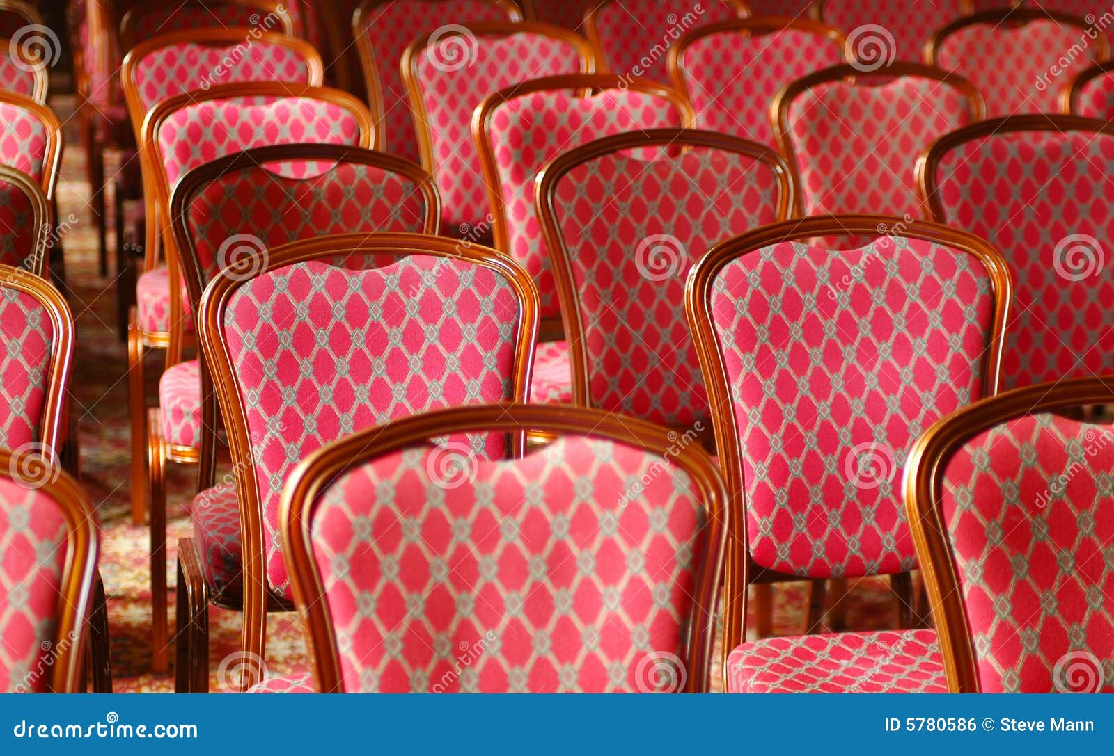 Fileiras de cadeiras luxuosas em um interior do local de encontro dos eventos