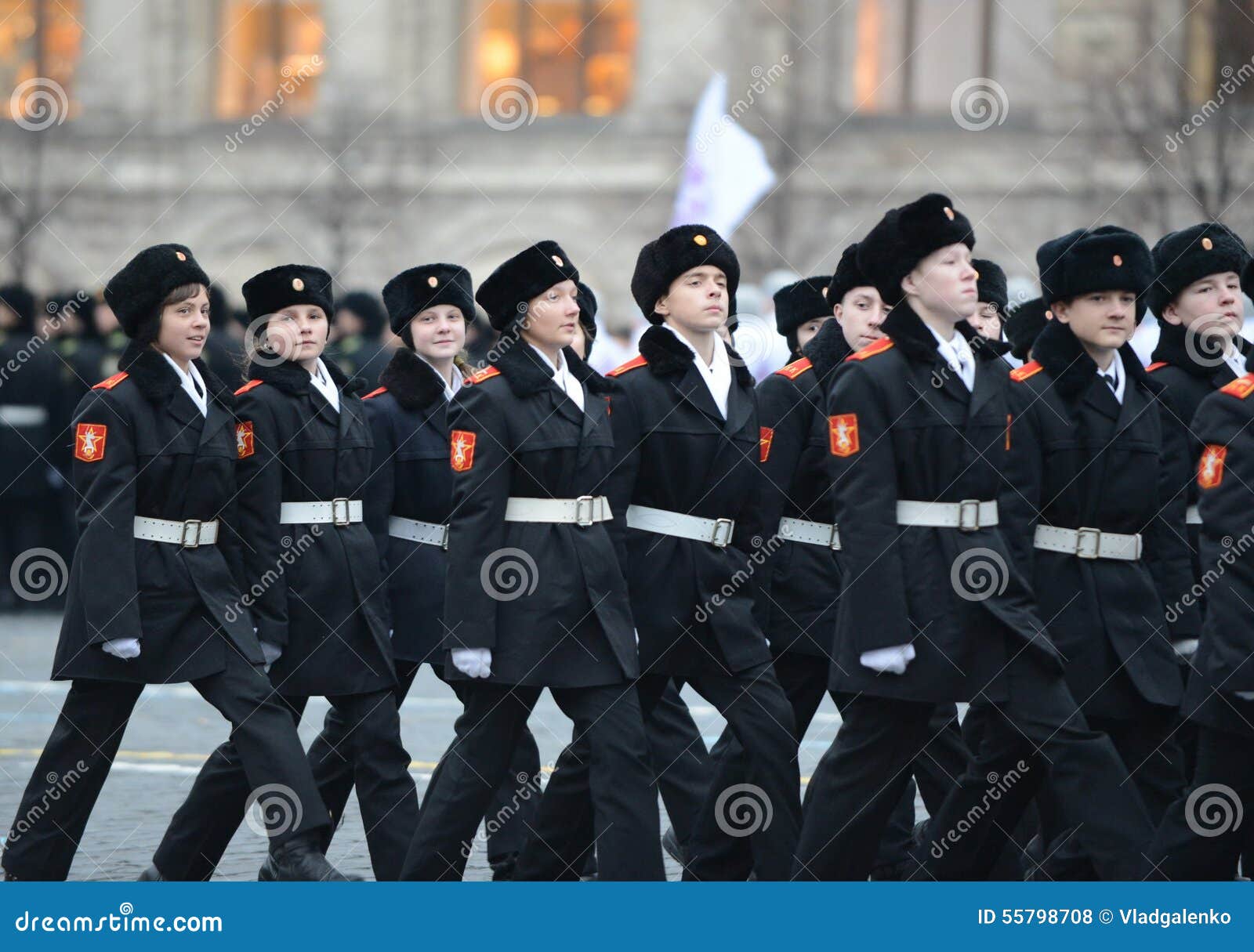 The Cadets of the Moscow Cadet Corps on a Parade Dedicated To November ...