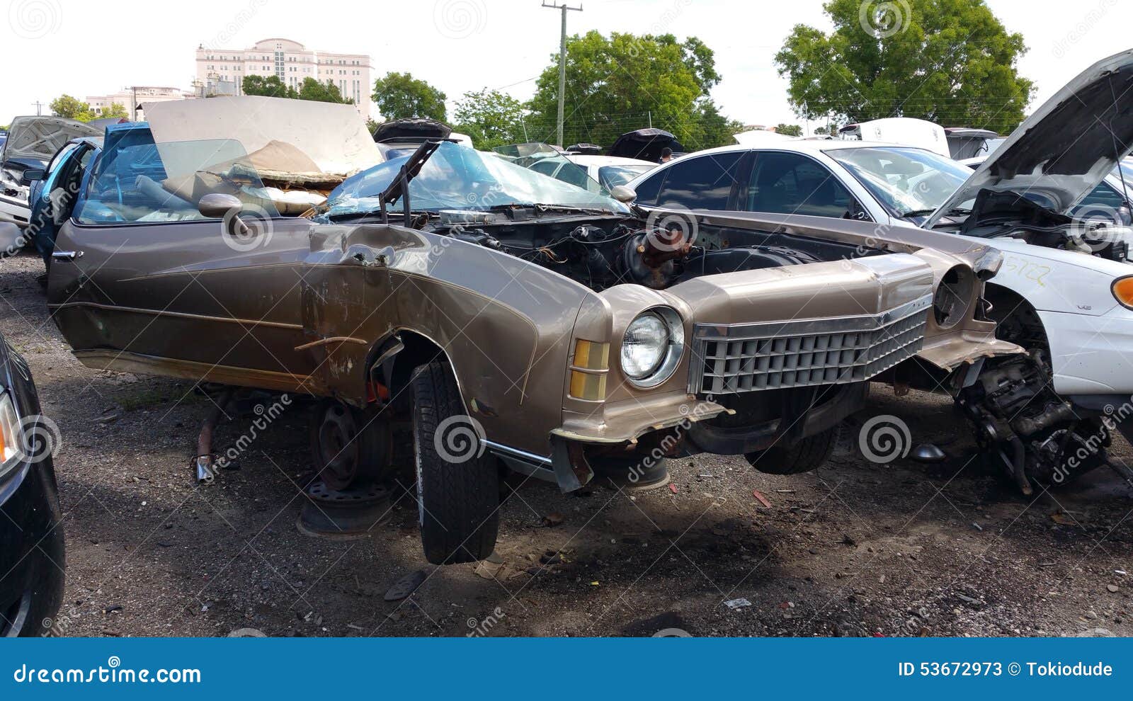 Cadillac stock image. Image of heaven, junkyard, cadillac 53672973