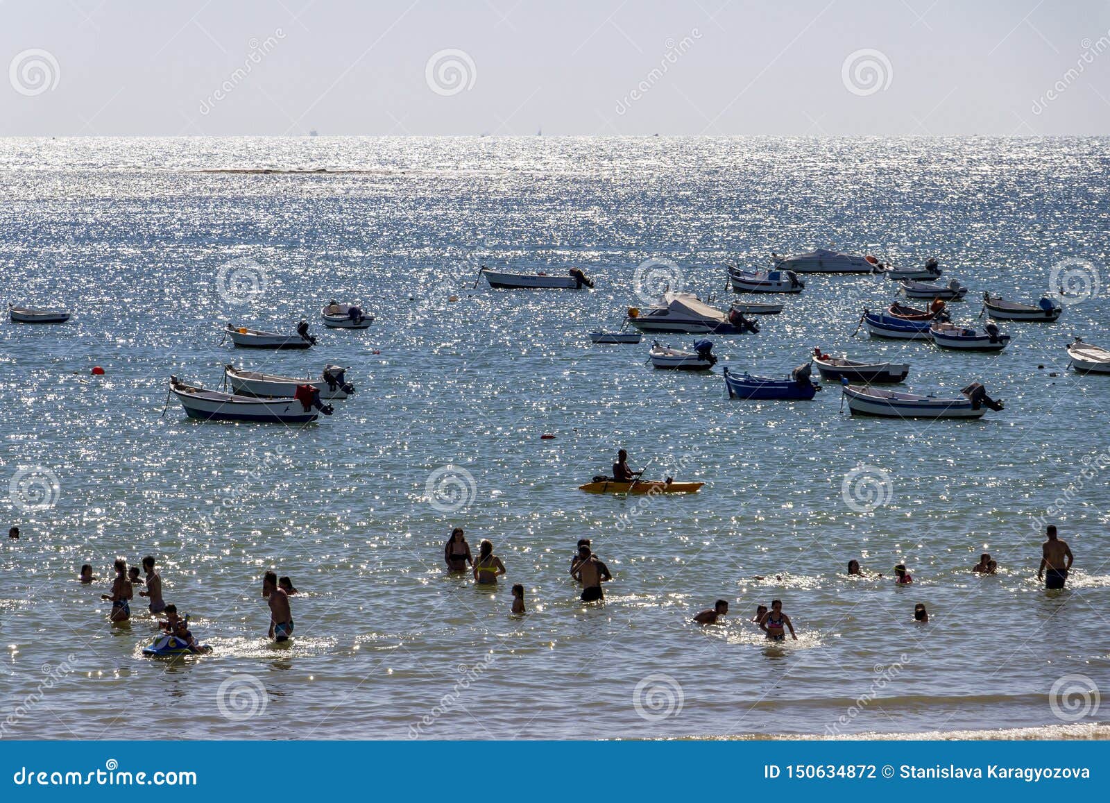 Playa La Caleta Or La Caleta Beach Cadiz Spain Editorial