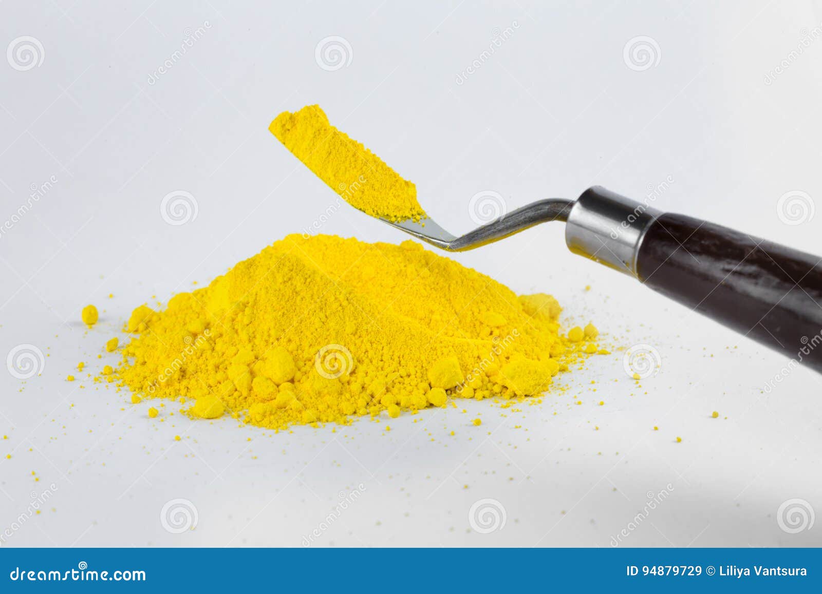 Cadmium Yellow Pigment on a White Background Stock Image Image of