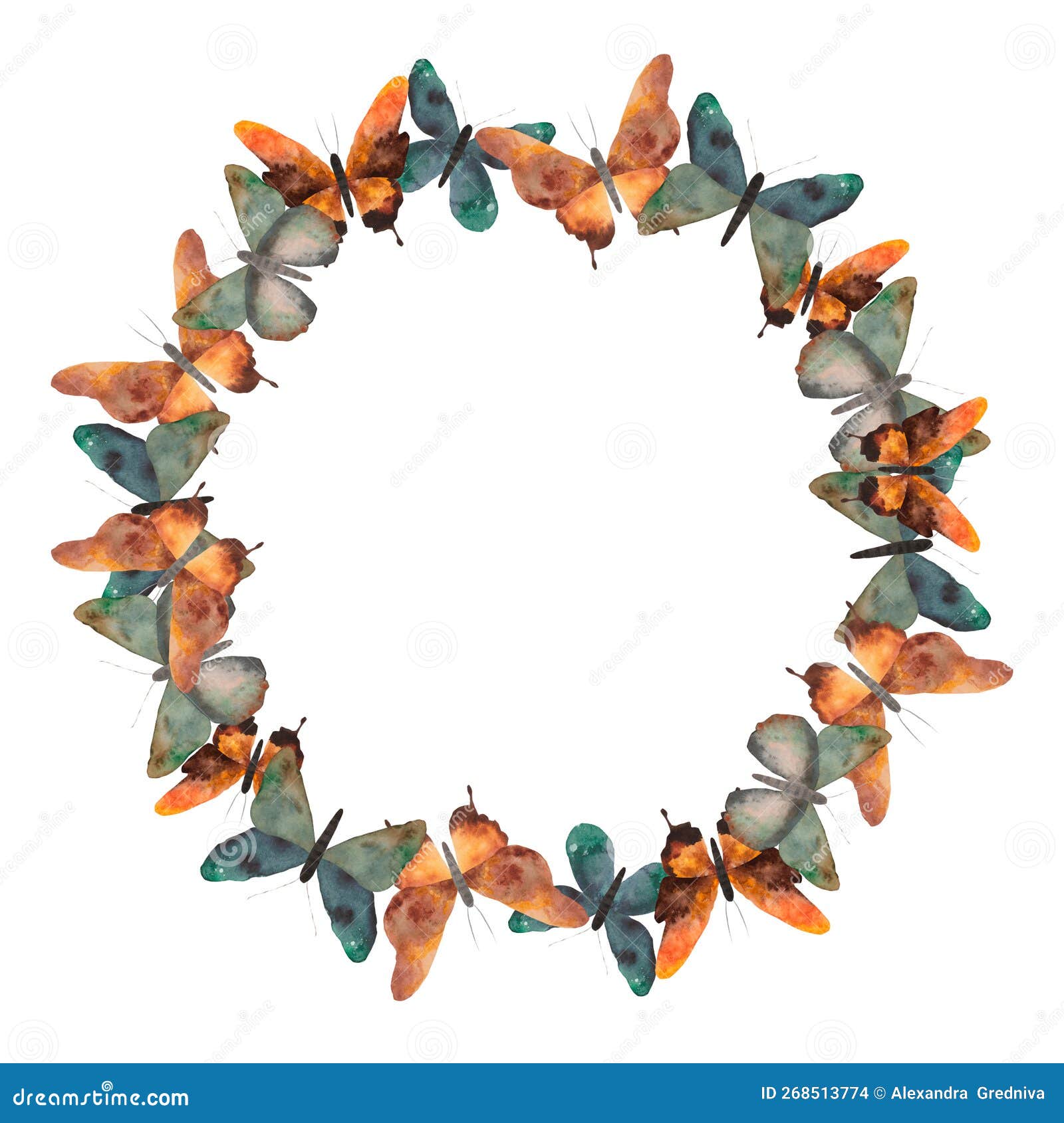 Cadre Avec Papillons. Cadre Papillon Aquarelle Pour L'inscription