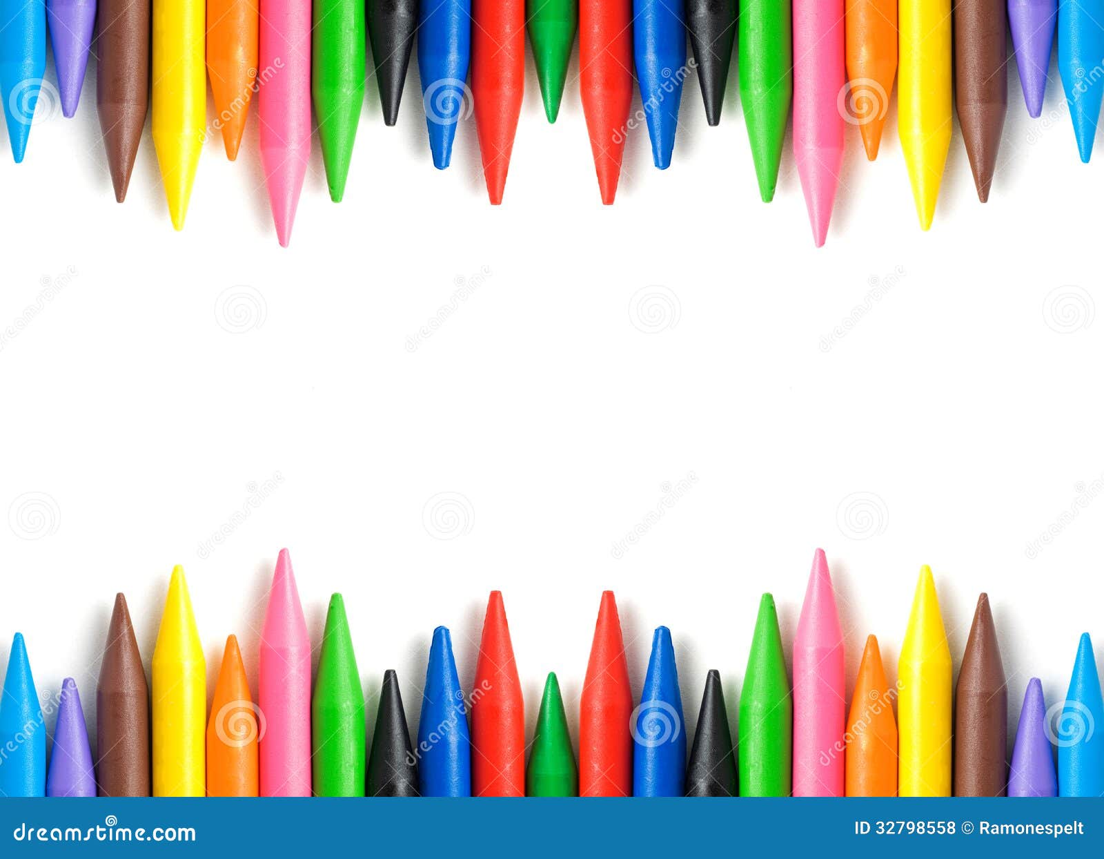 Cadre de crayons de cire photo stock. Image du bleu, pourpré 32798558
