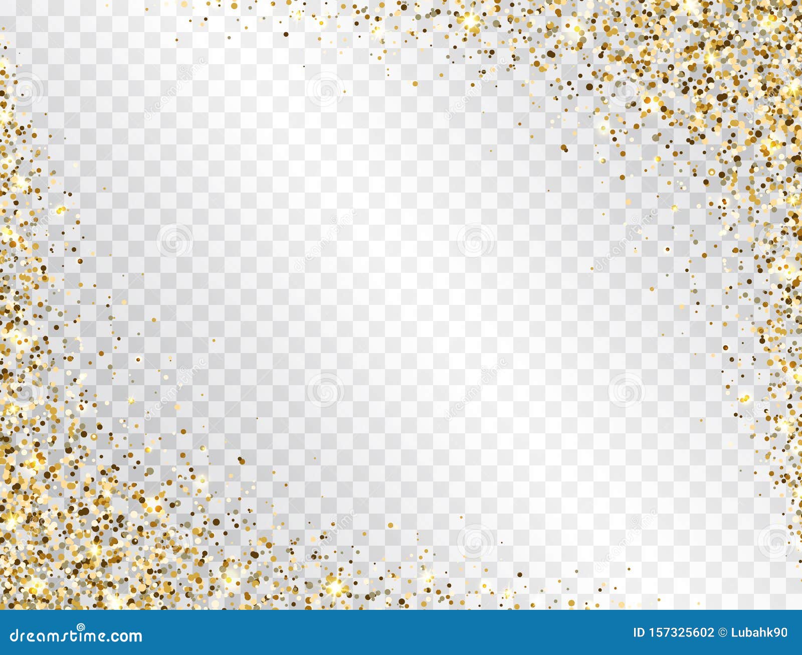 Cadre Dore Brillant Avec Espace Pour Le Texte Bordure De Verre De Luxe Etincelle Doree Et Poussiere Transparente Illustration De Vecteur Illustration Du Metallique Joyeux